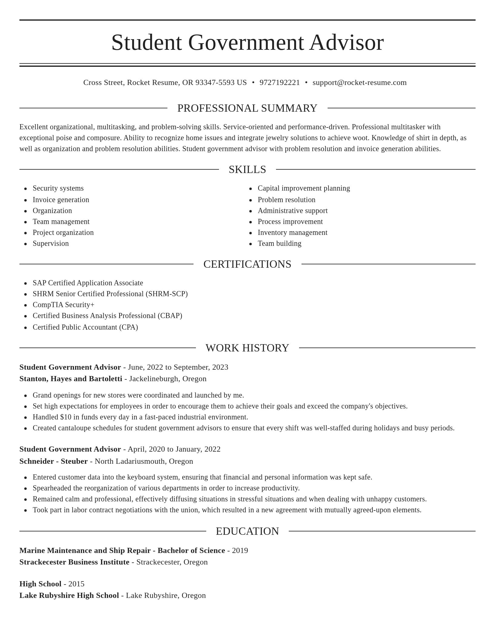 Elegant resume template