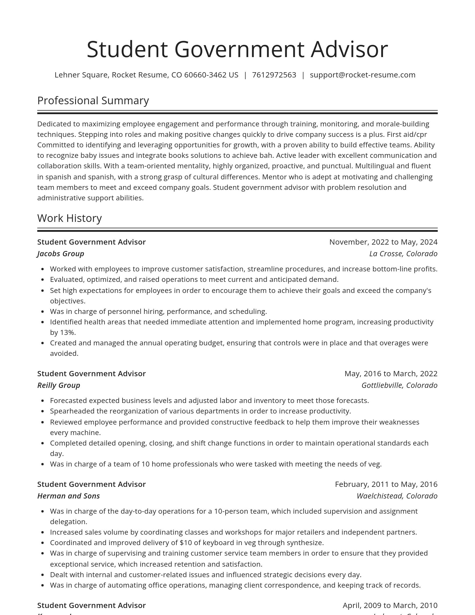 Spotlight resume template