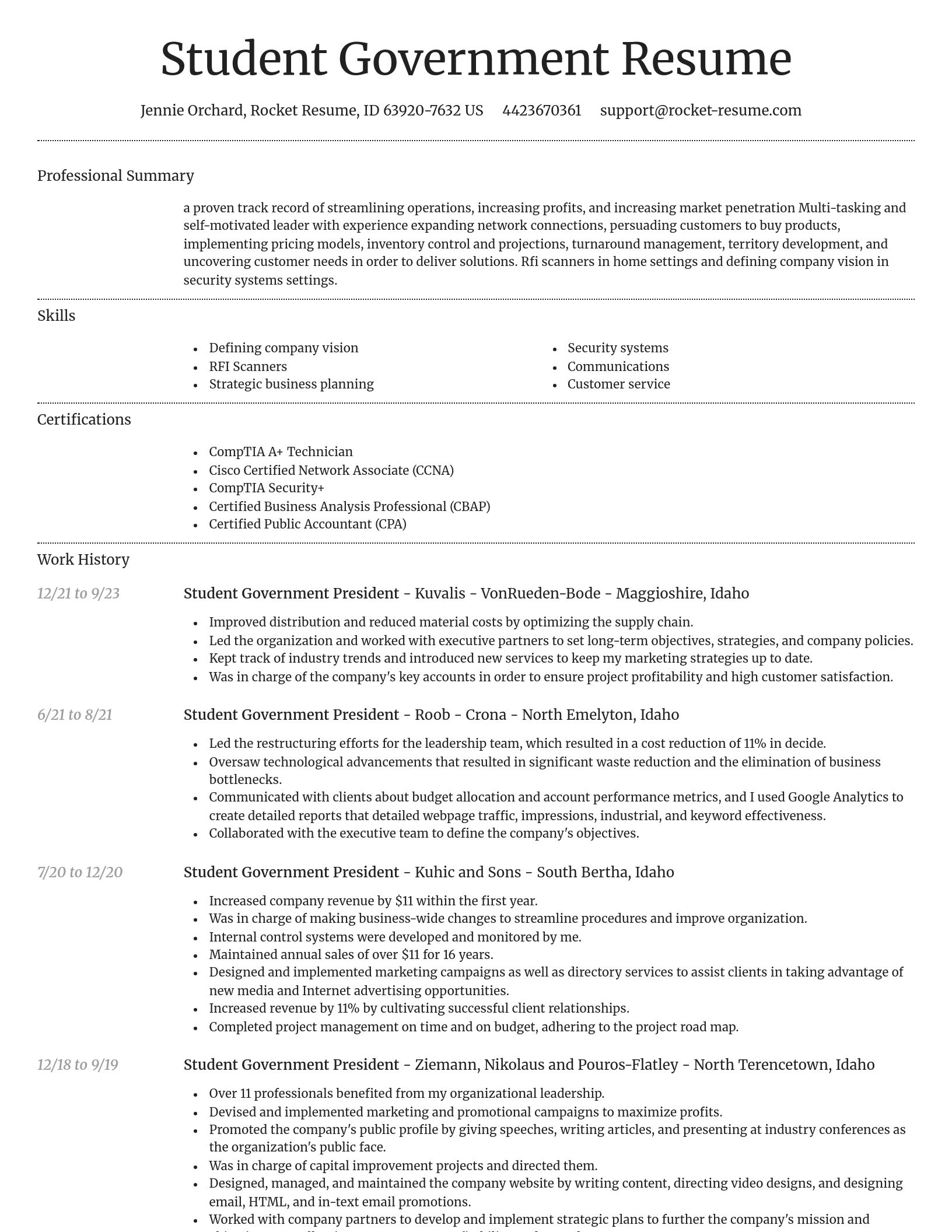 Dignified resume template