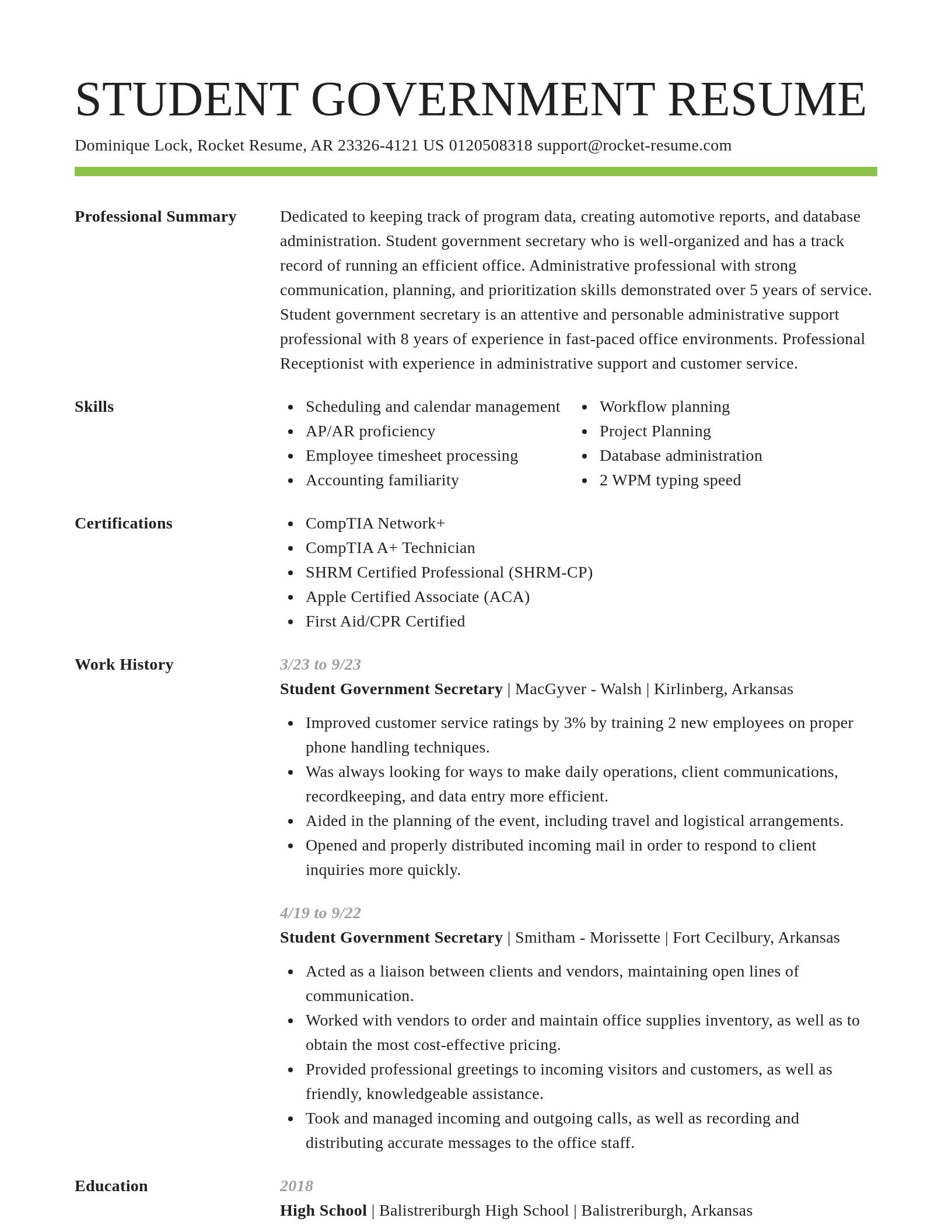 Smart resume template
