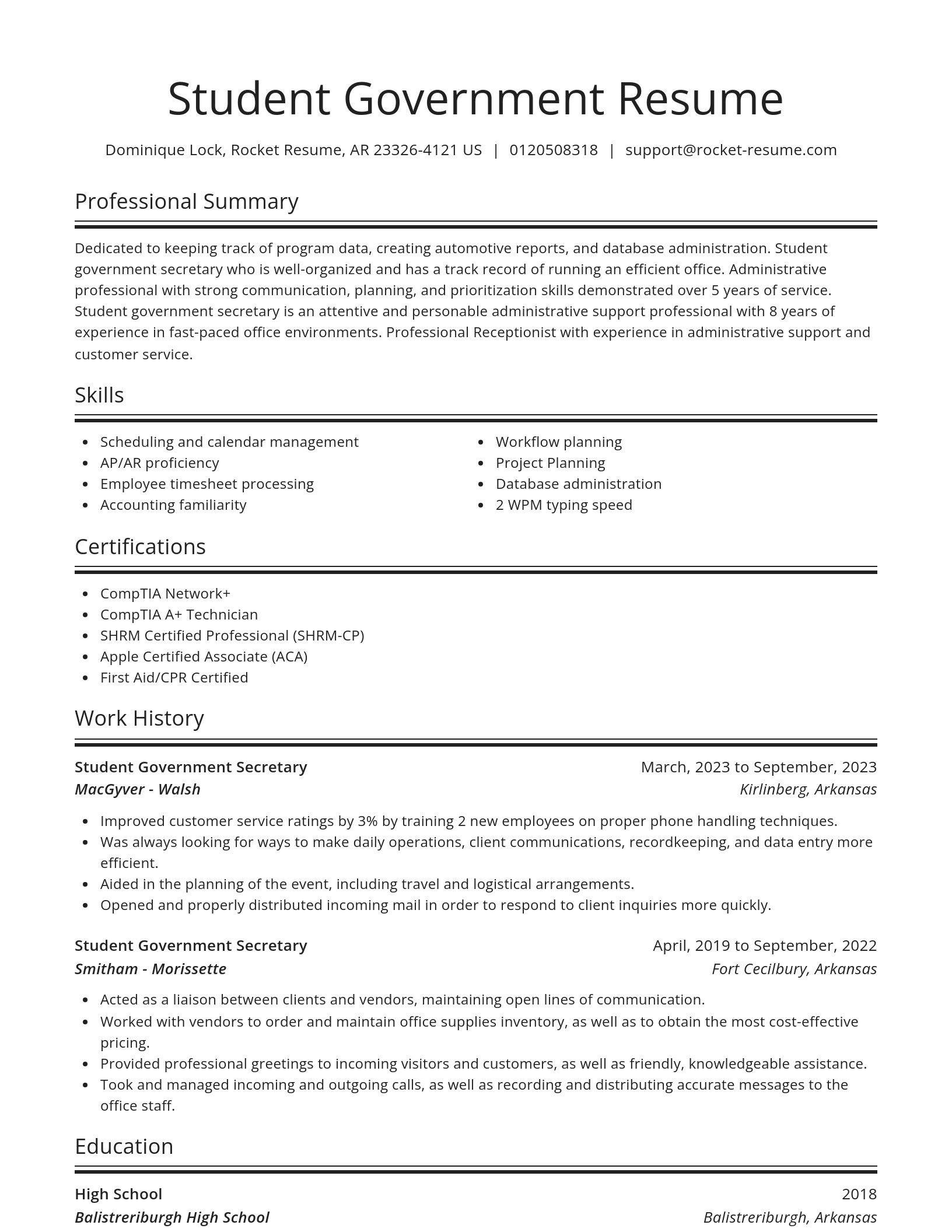 Spotlight resume template