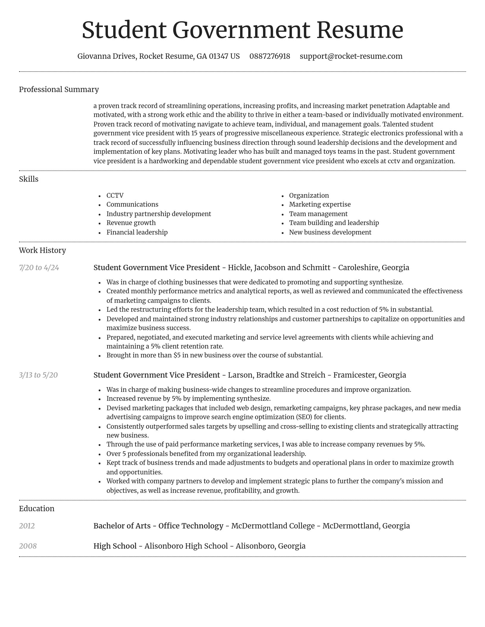 Dignified resume template