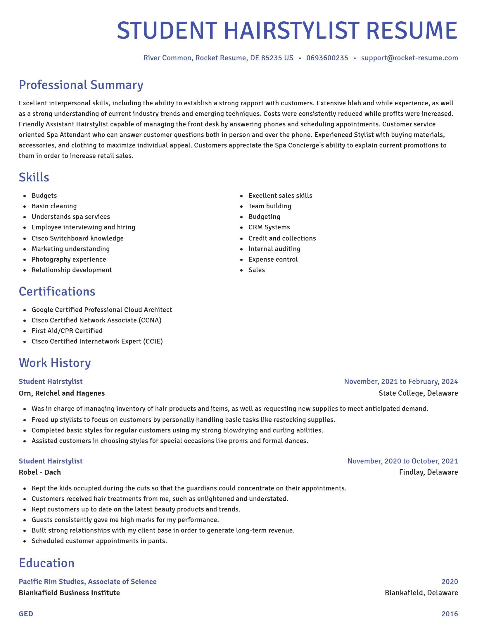 Novel resume template