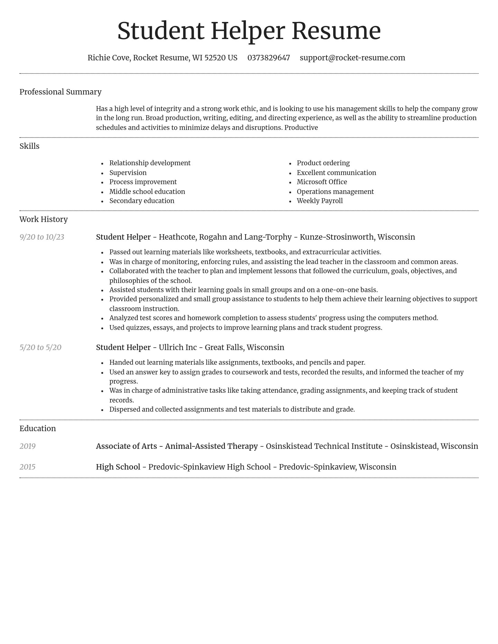 Dignified resume template