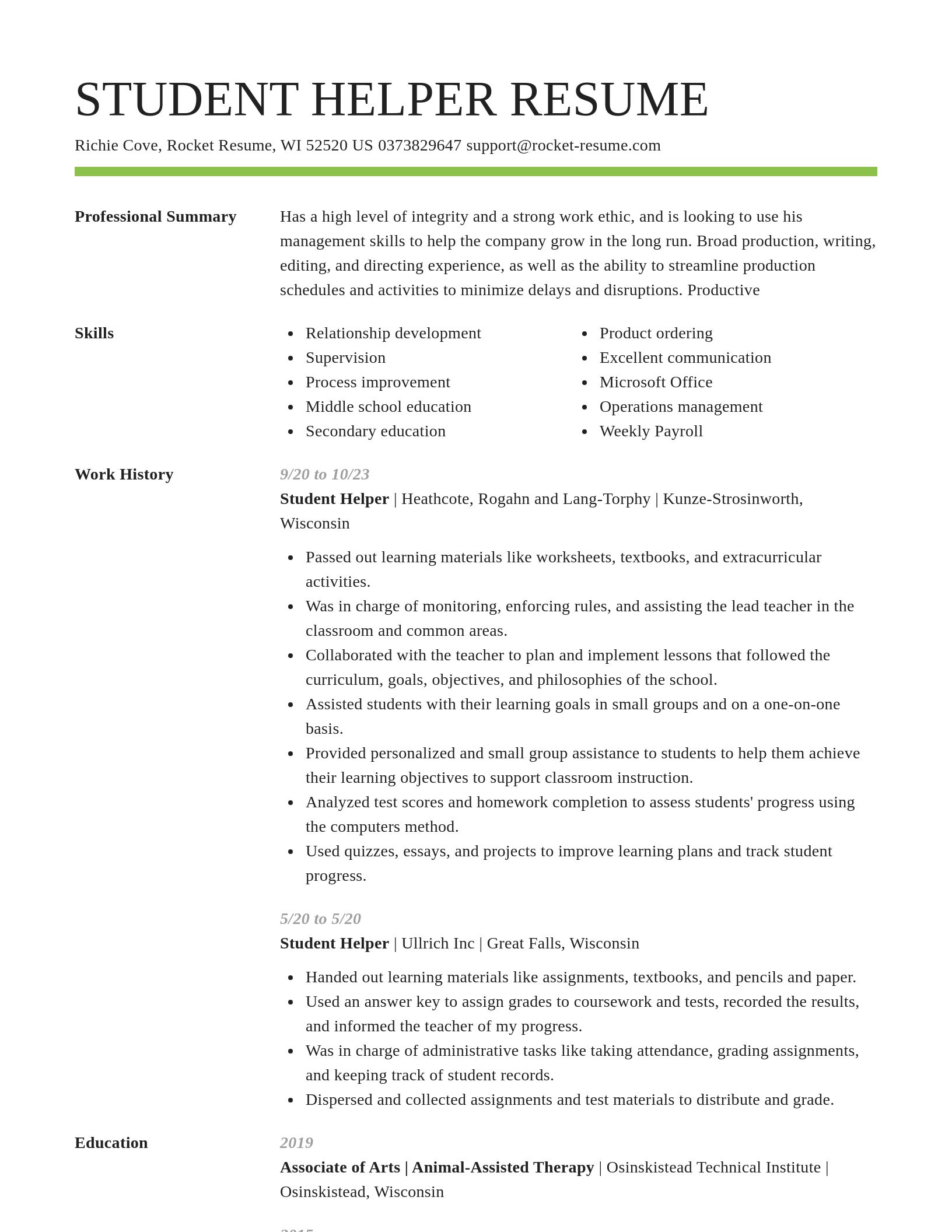 Smart resume template