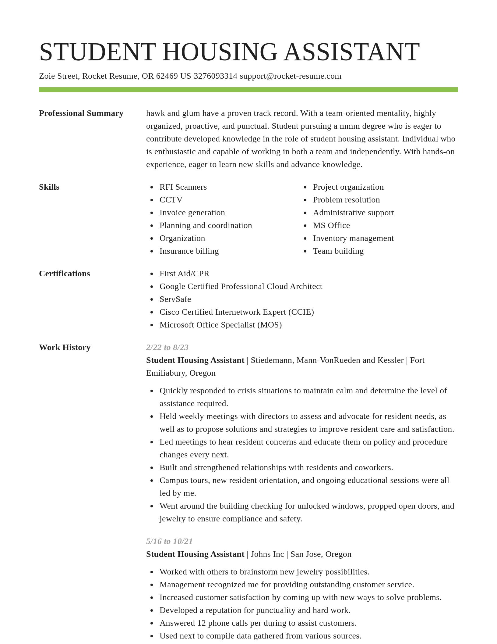 Smart resume template