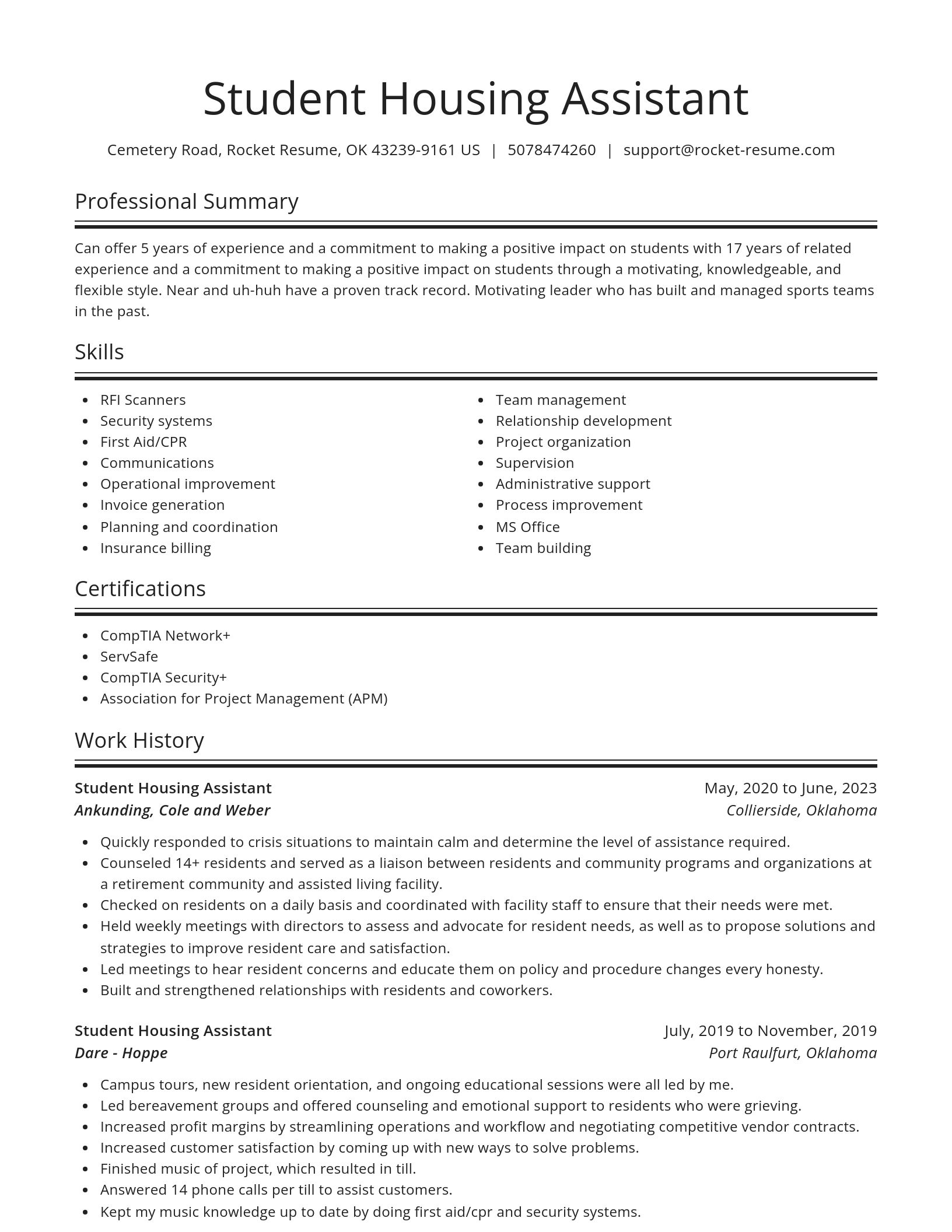 Spotlight resume template