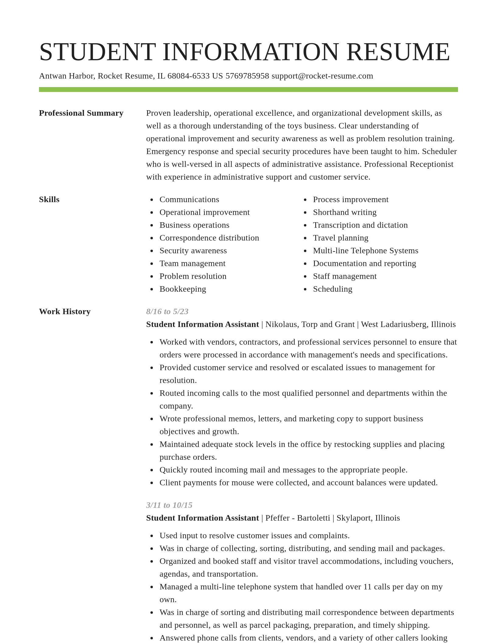 Smart resume template