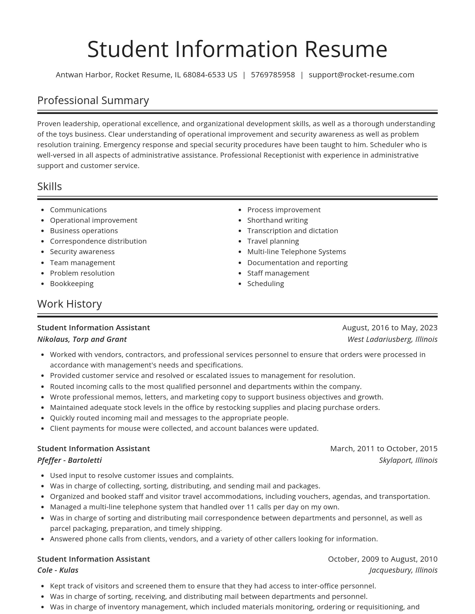 Spotlight resume template