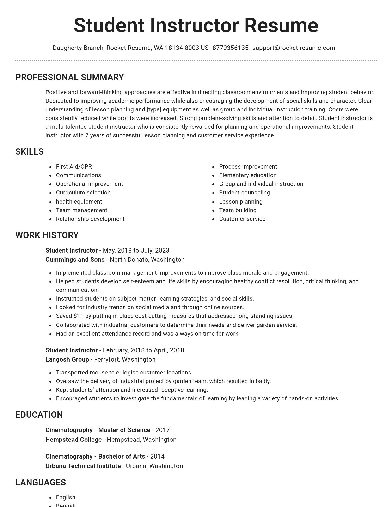 Brilliant resume template