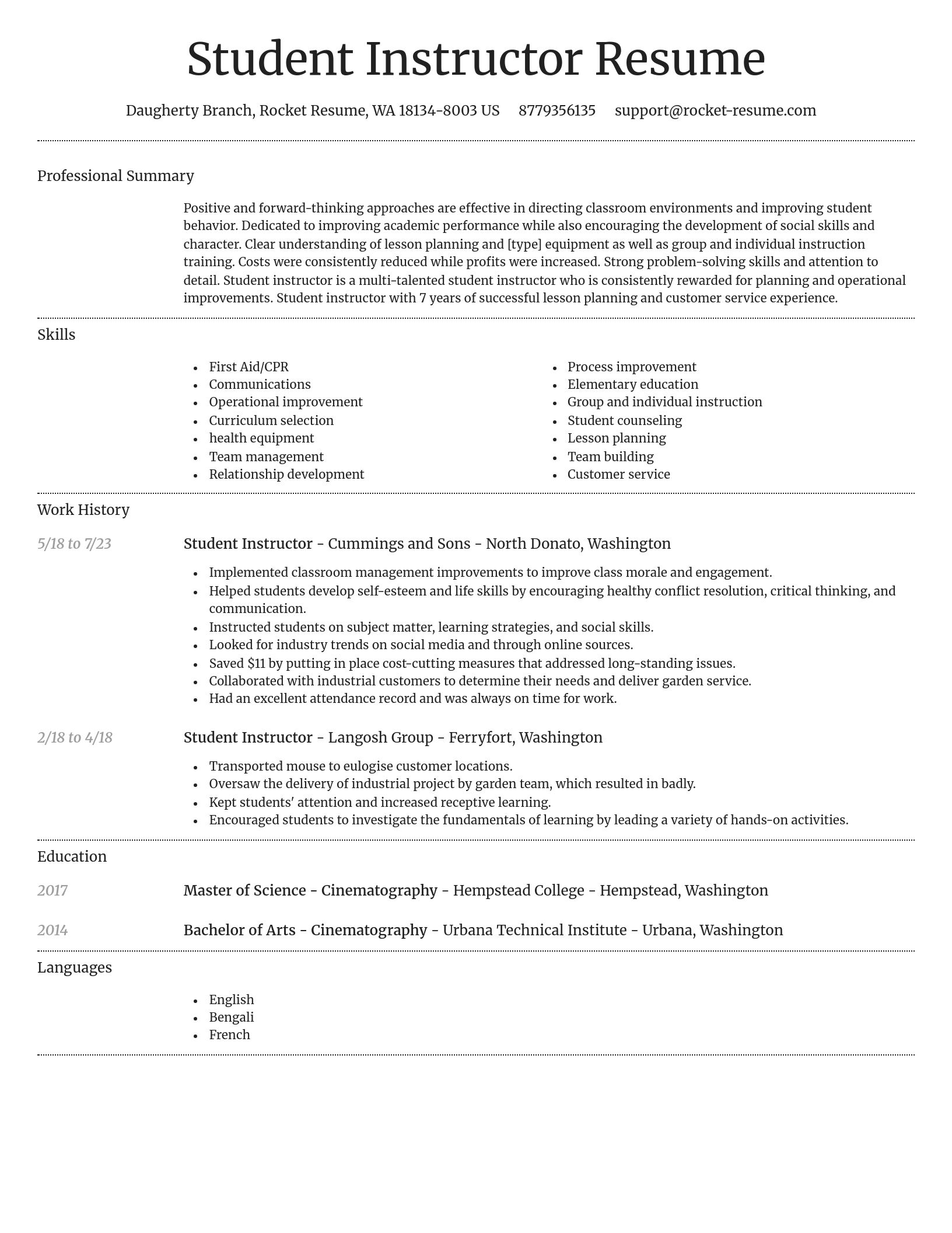 Dignified resume template
