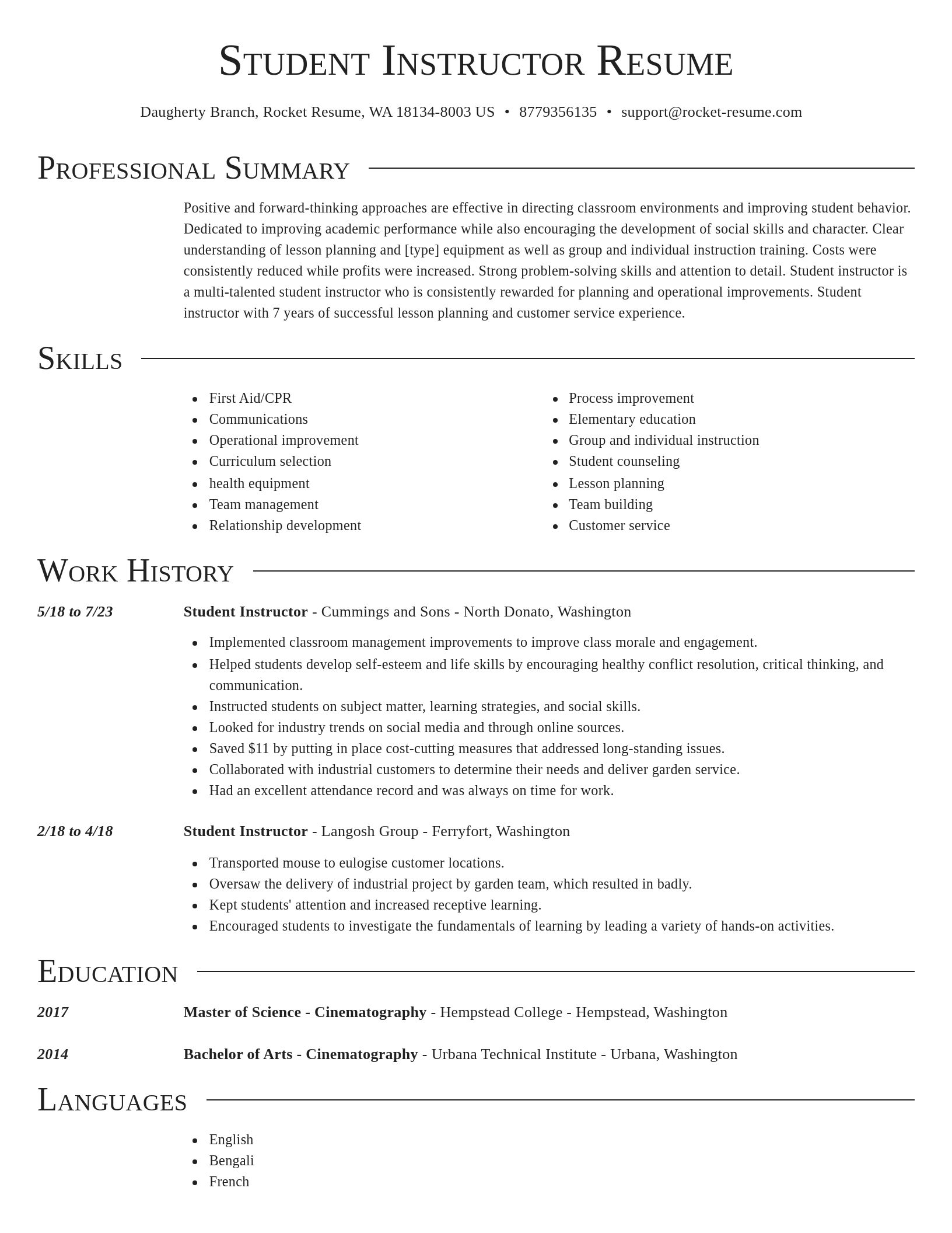 Director resume template