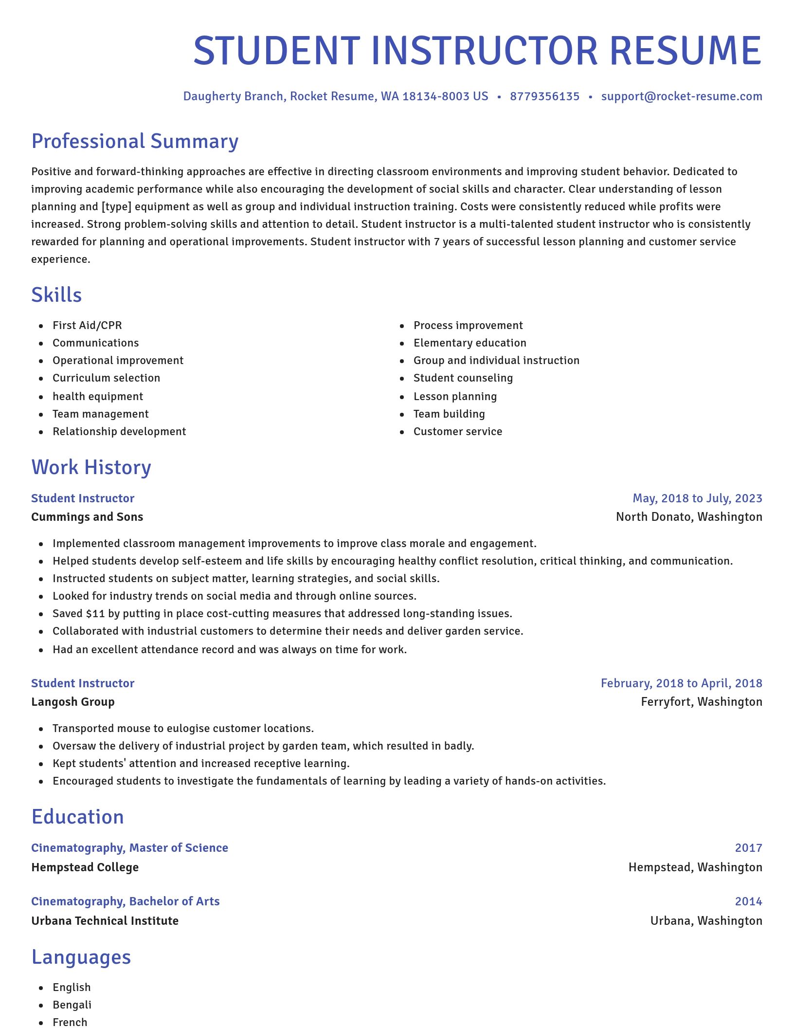 Novel resume template