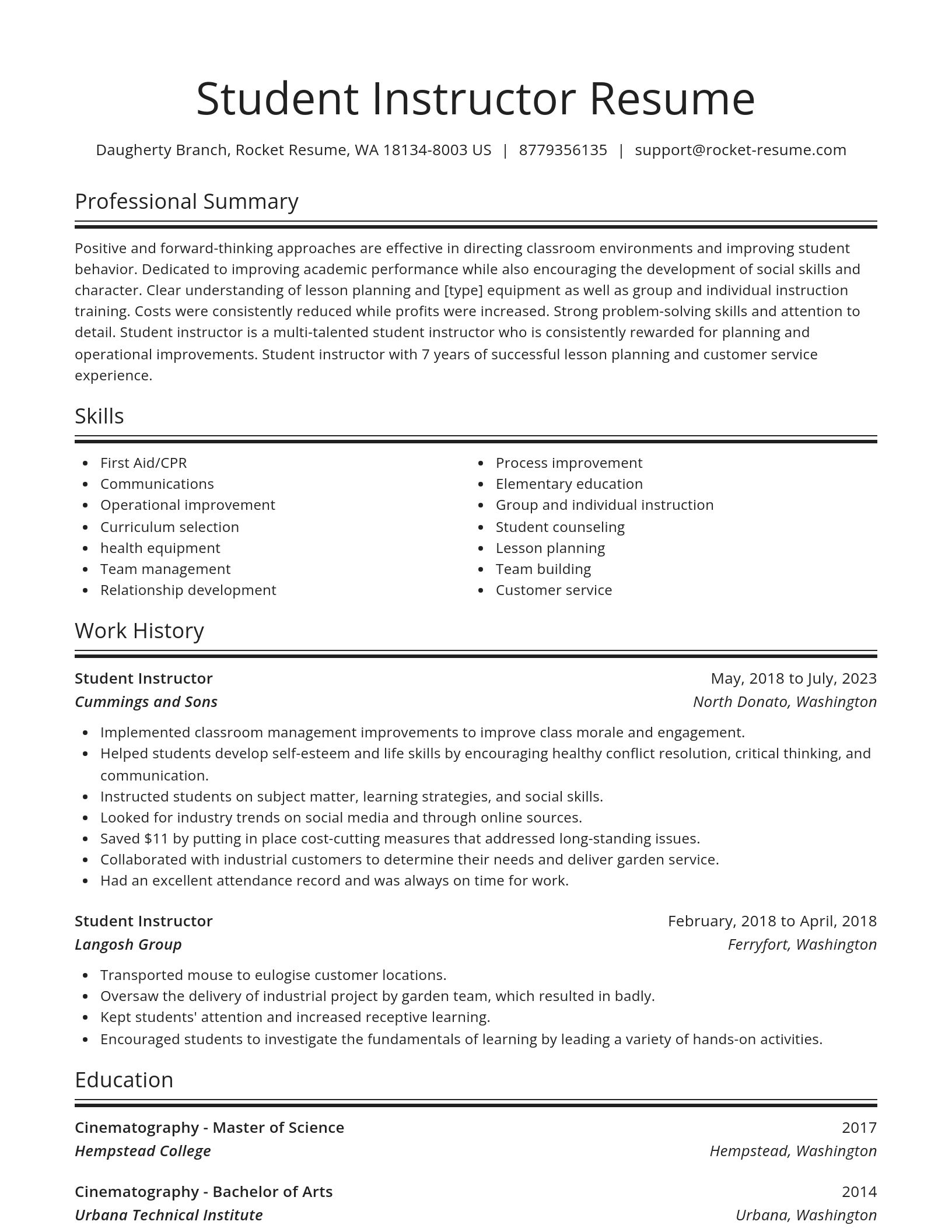 Spotlight resume template