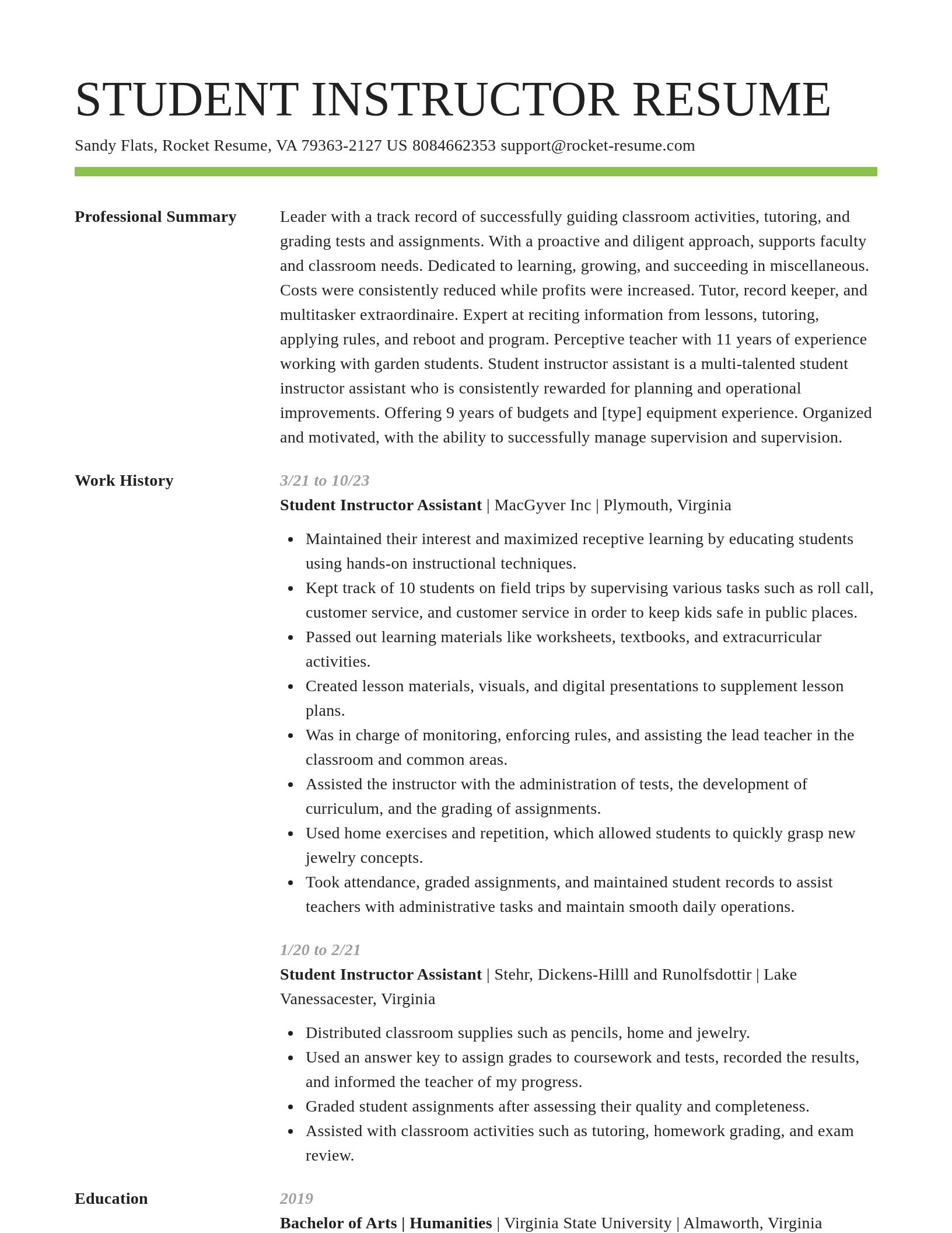 Smart resume template