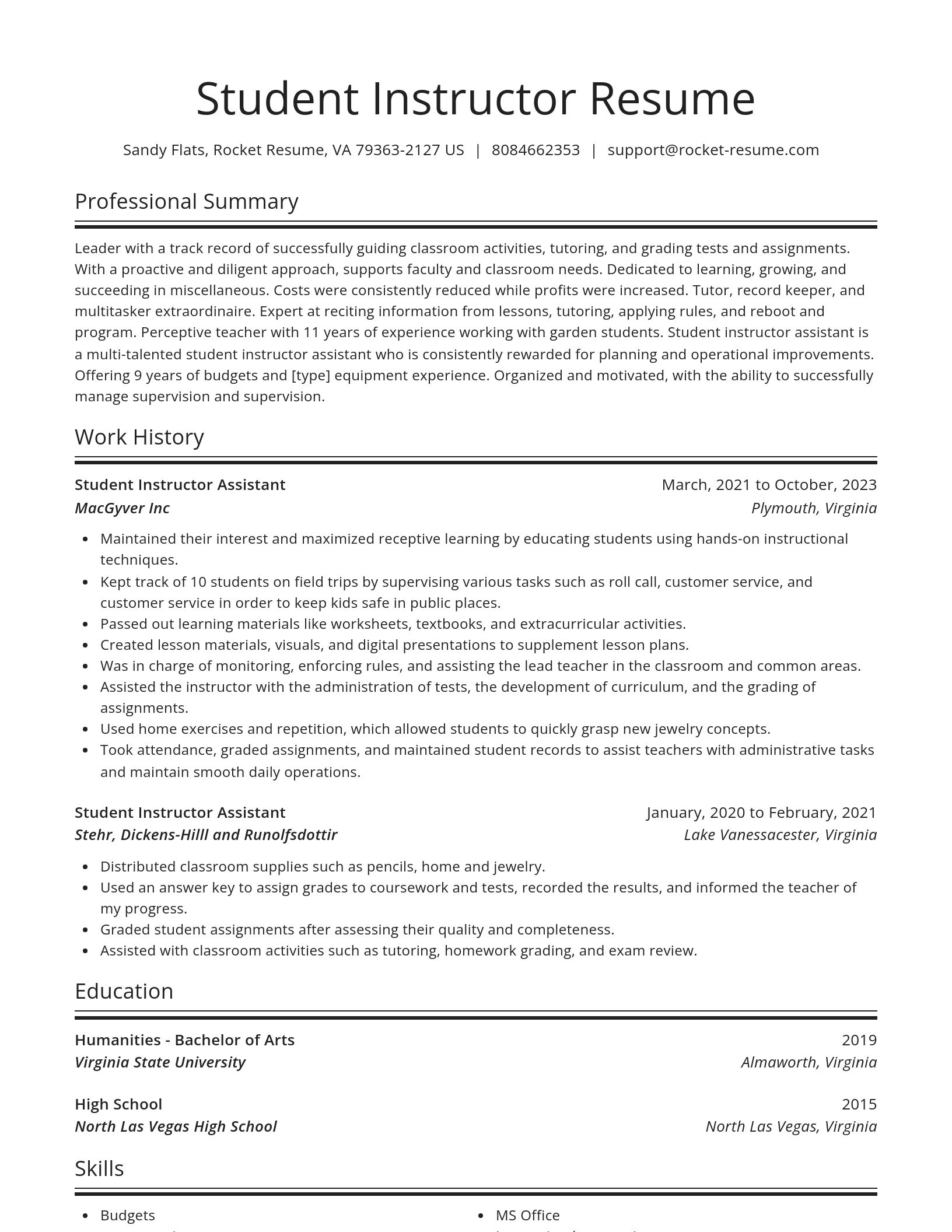 Spotlight resume template