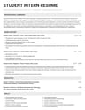 Student Intern resume template