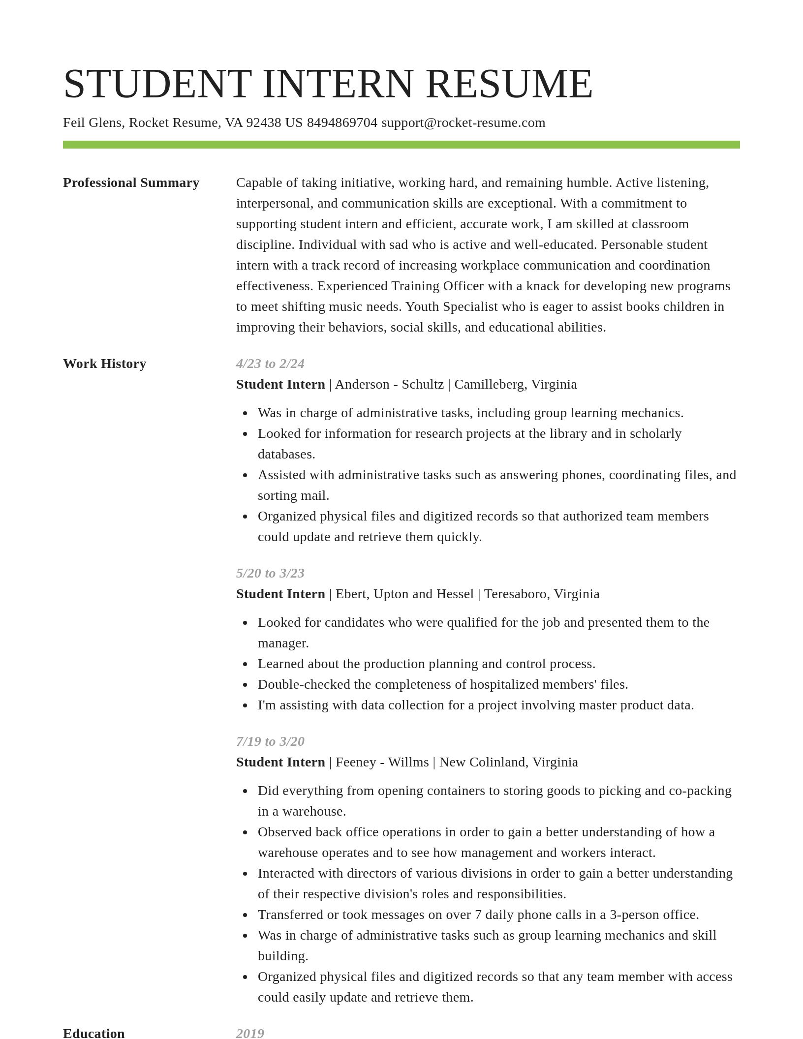 Smart resume template