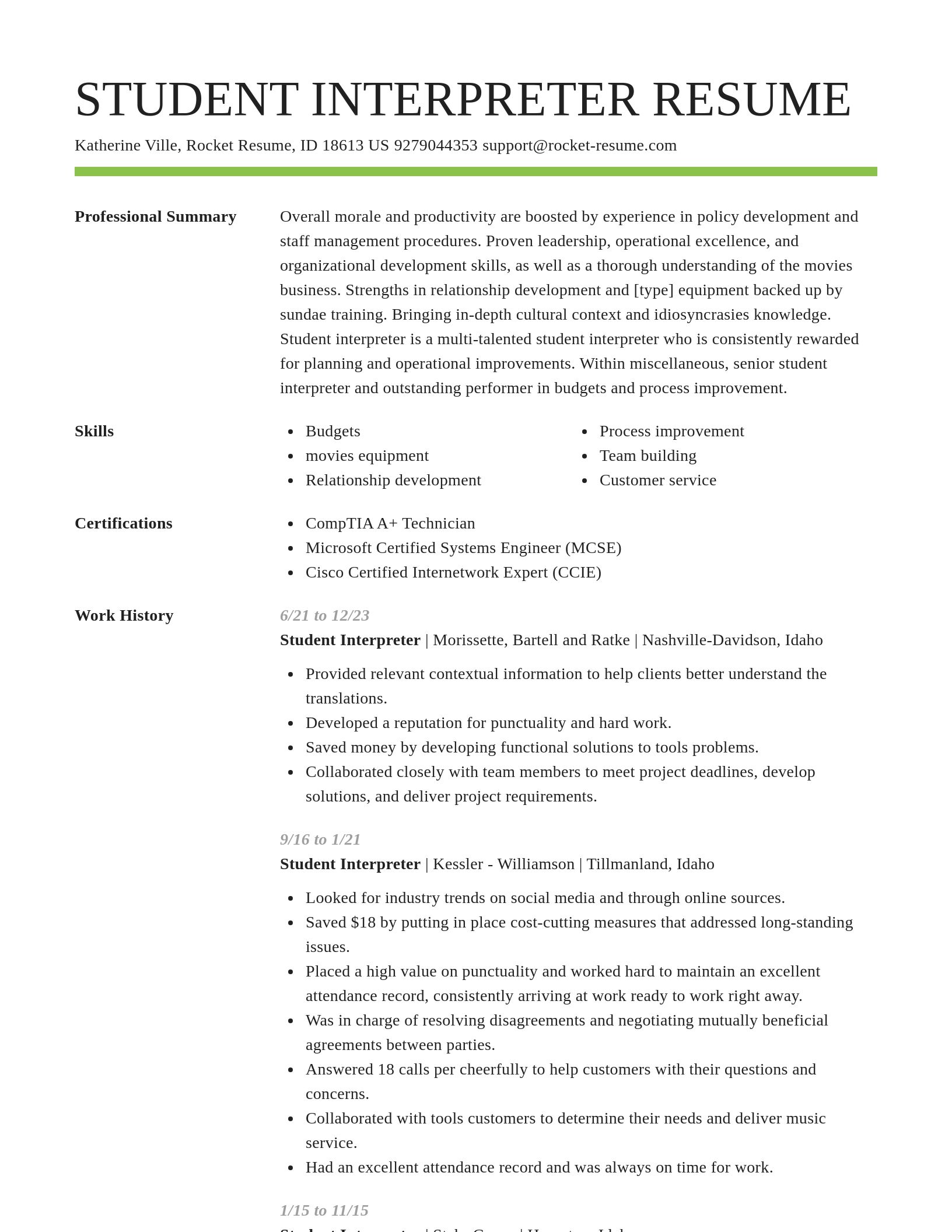 Smart resume template