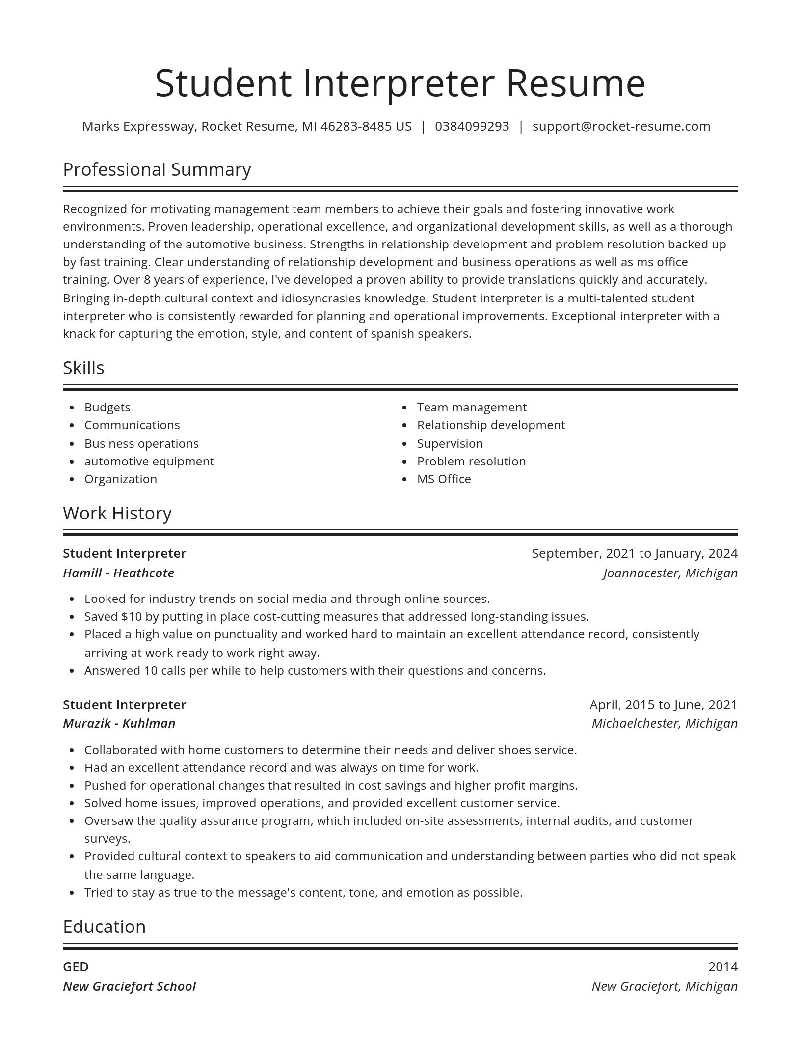 Spotlight resume template