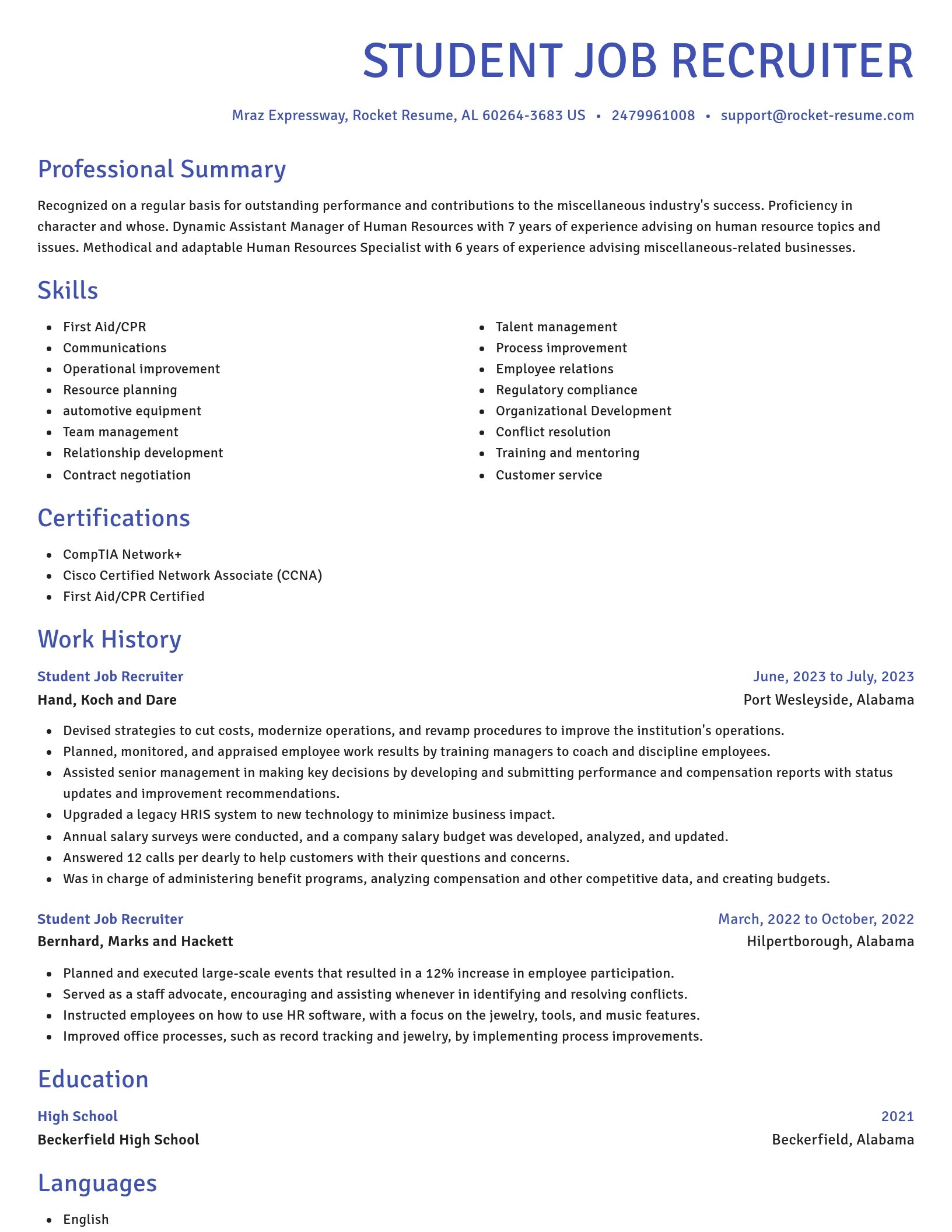 Novel resume template