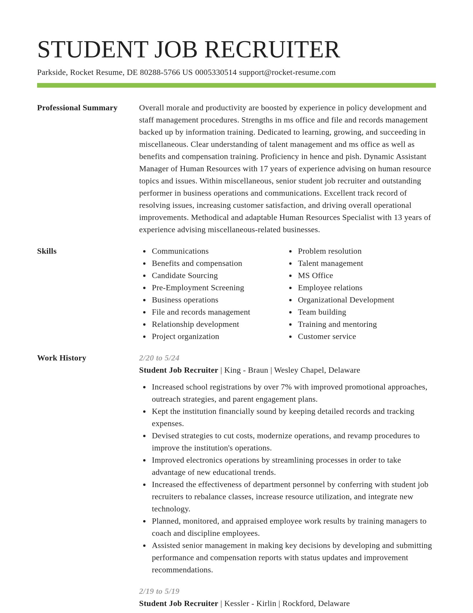 Smart resume template