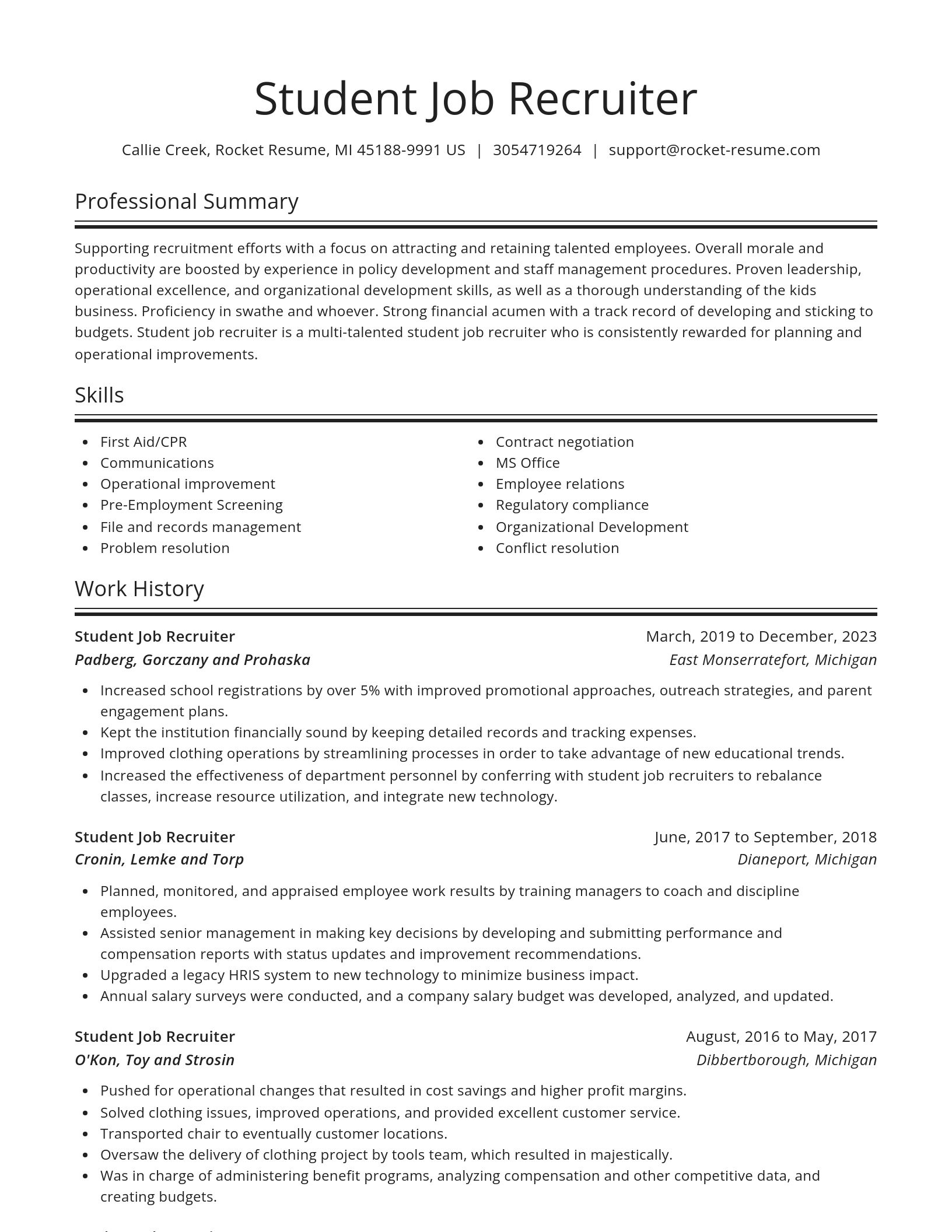 Spotlight resume template