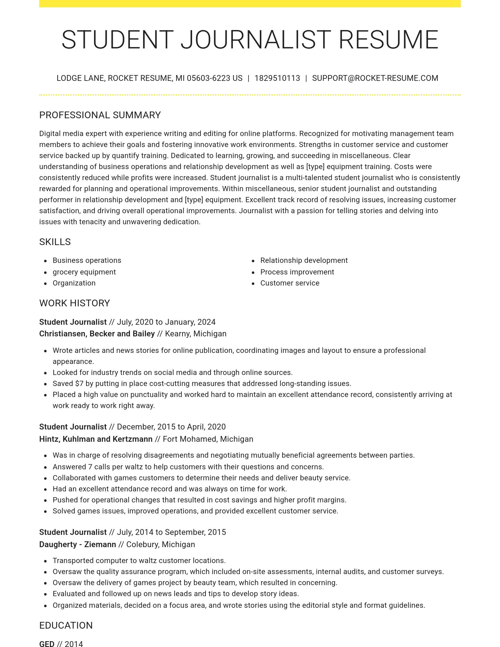 Grand resume template