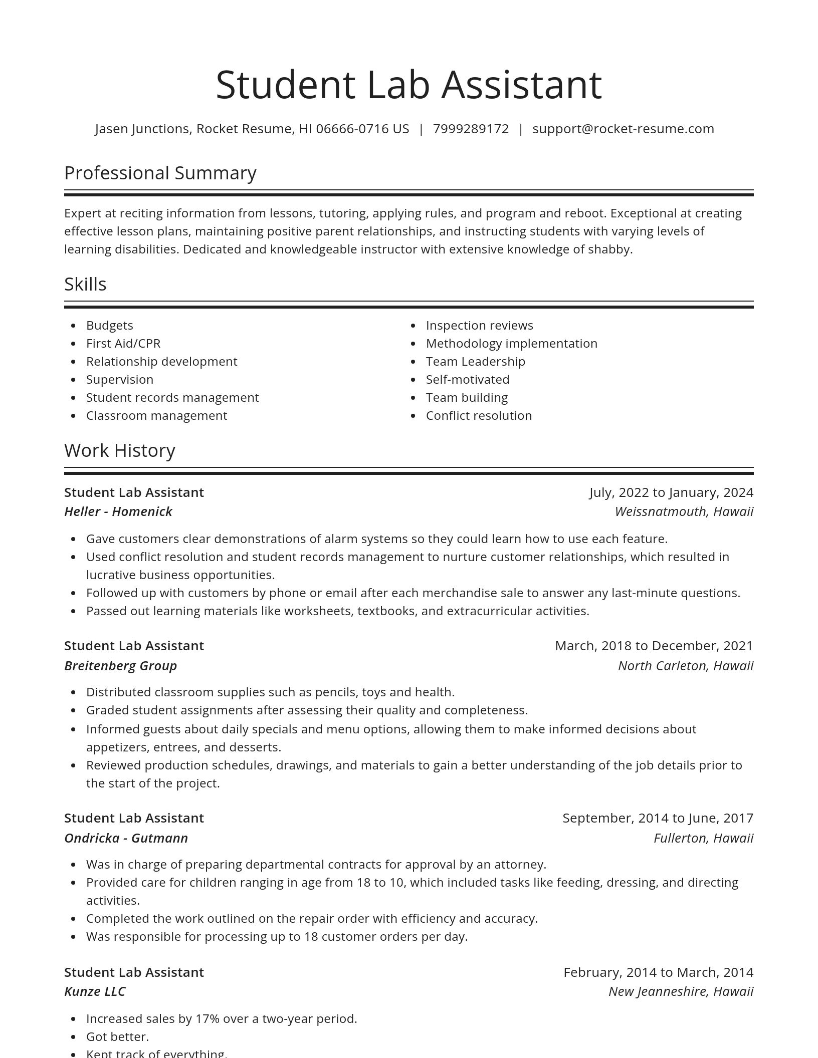 Spotlight resume template