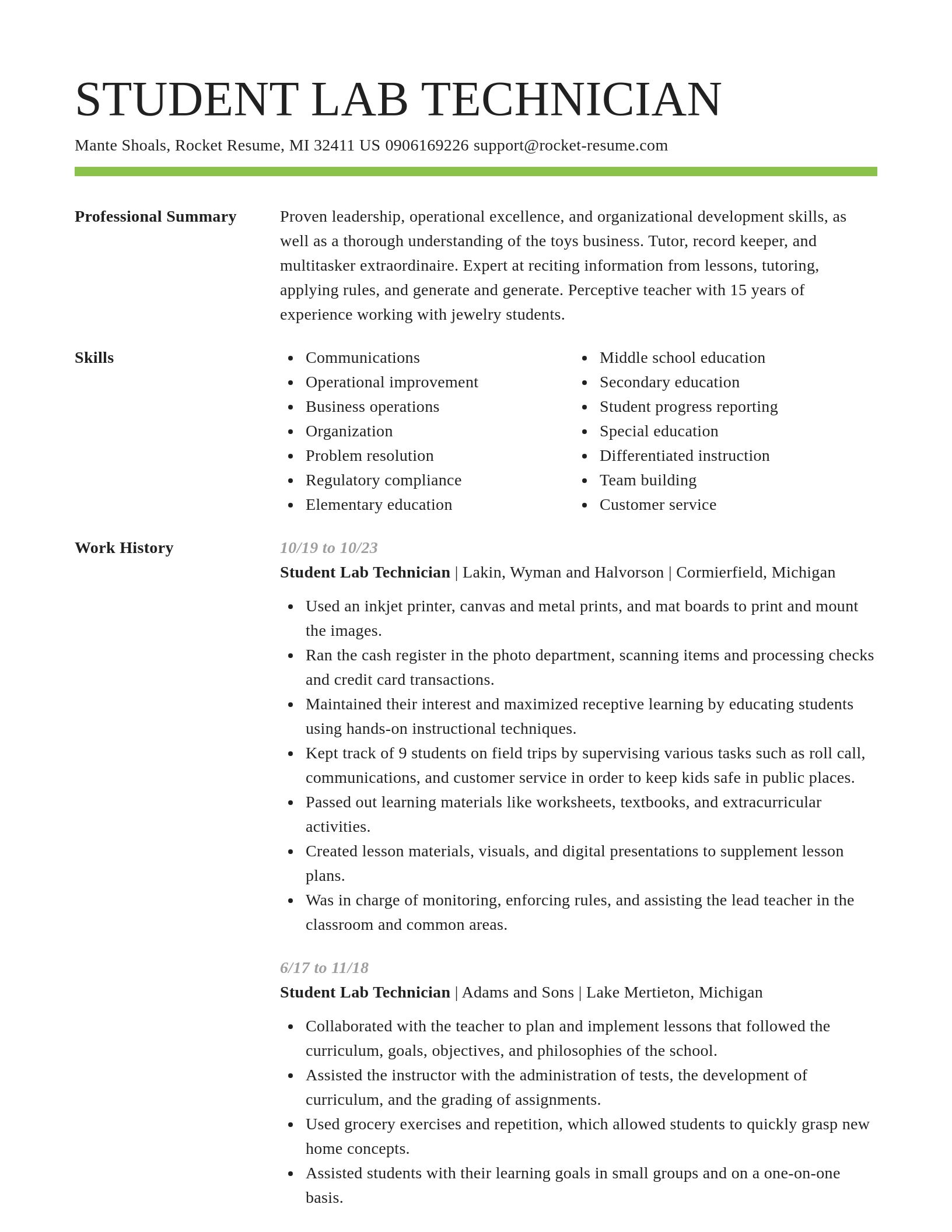 Smart resume template