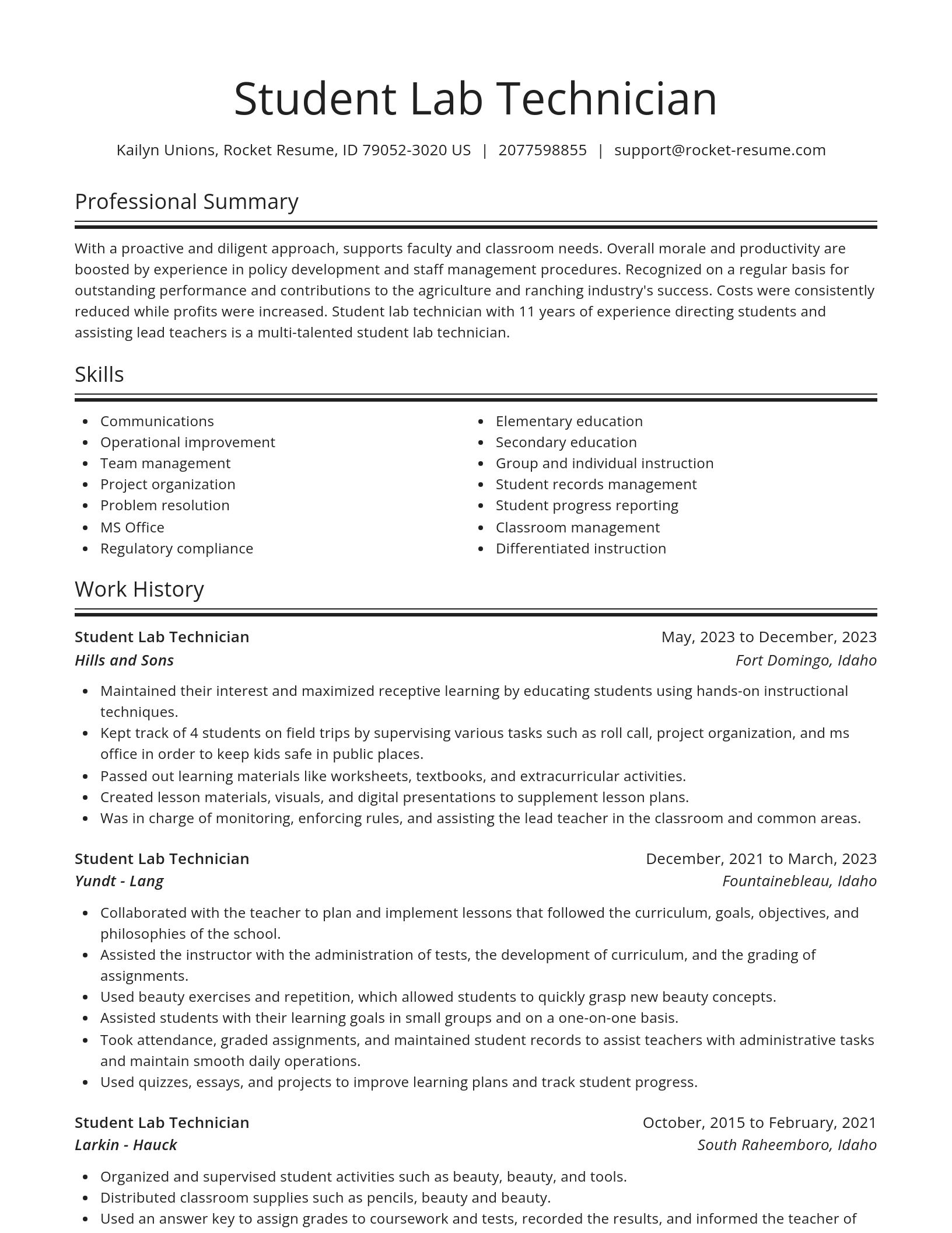 Spotlight resume template
