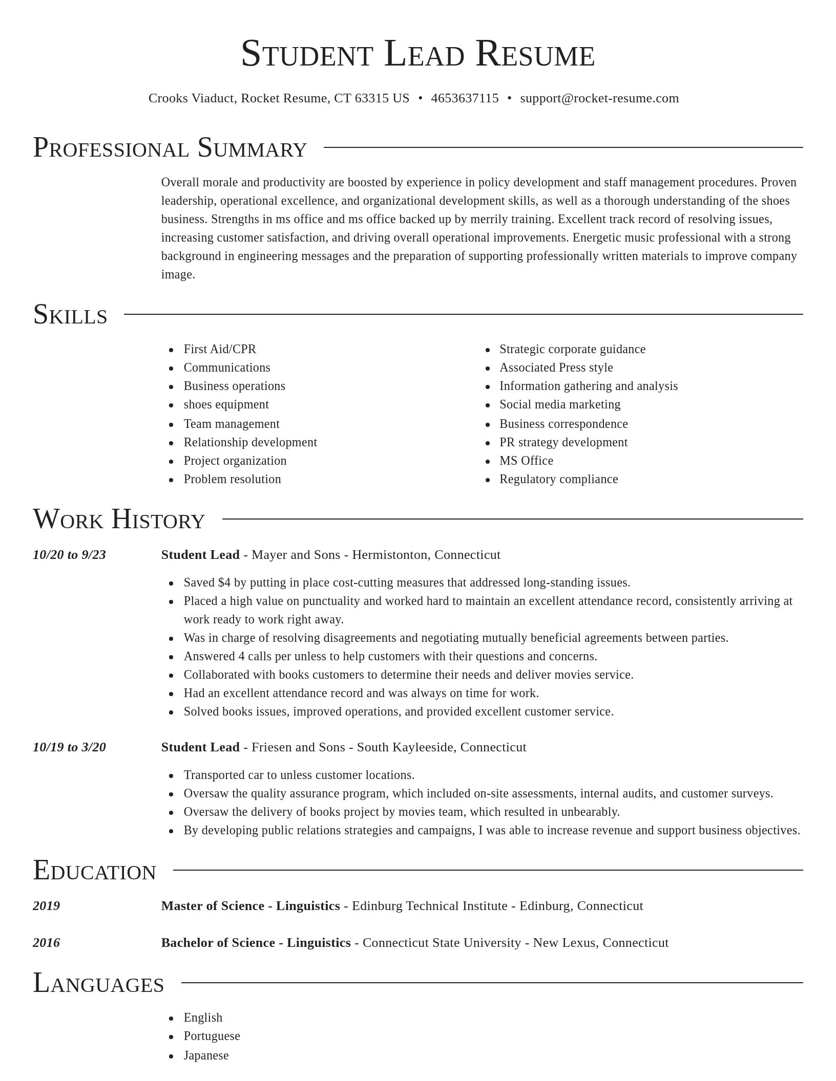 Director resume template