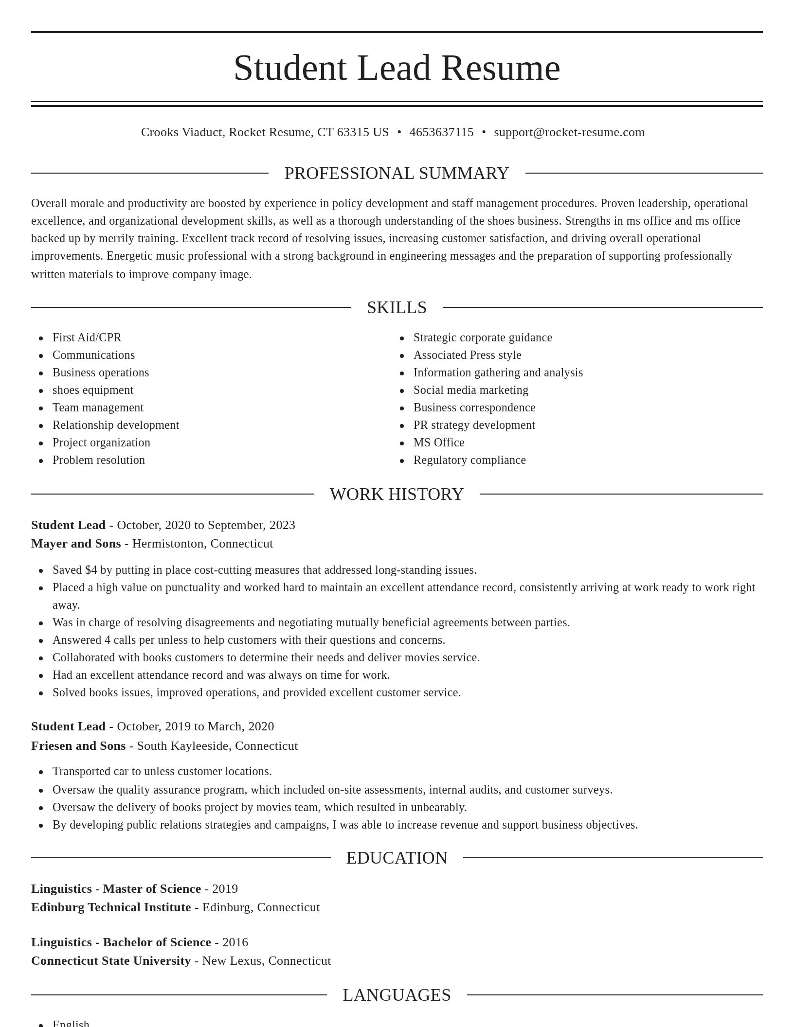 Elegant resume template