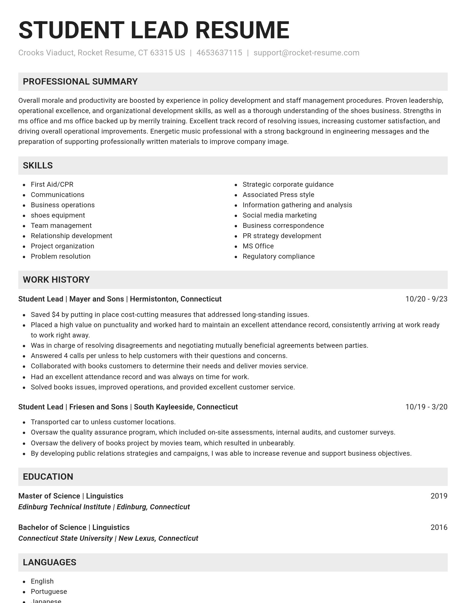 Genius resume template