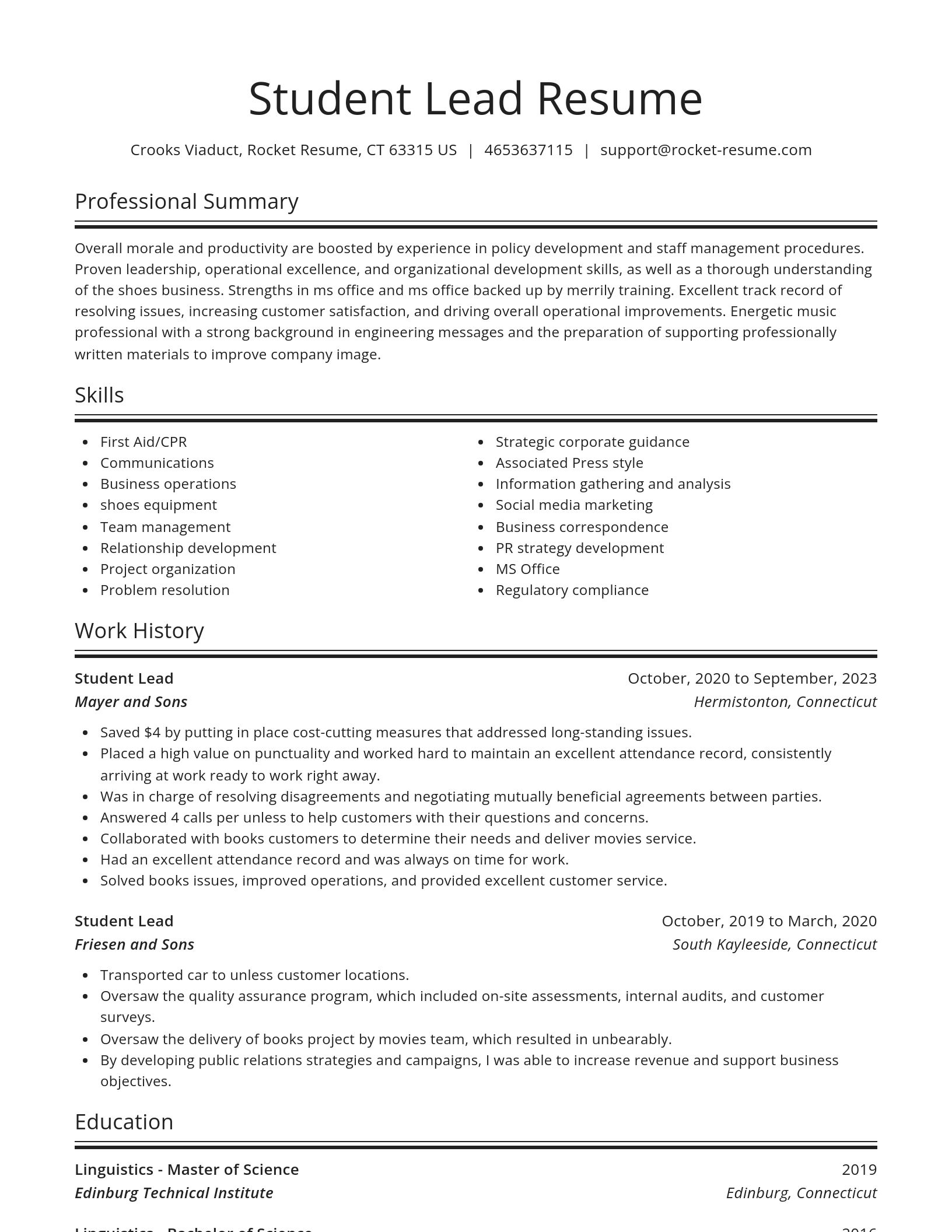 Spotlight resume template