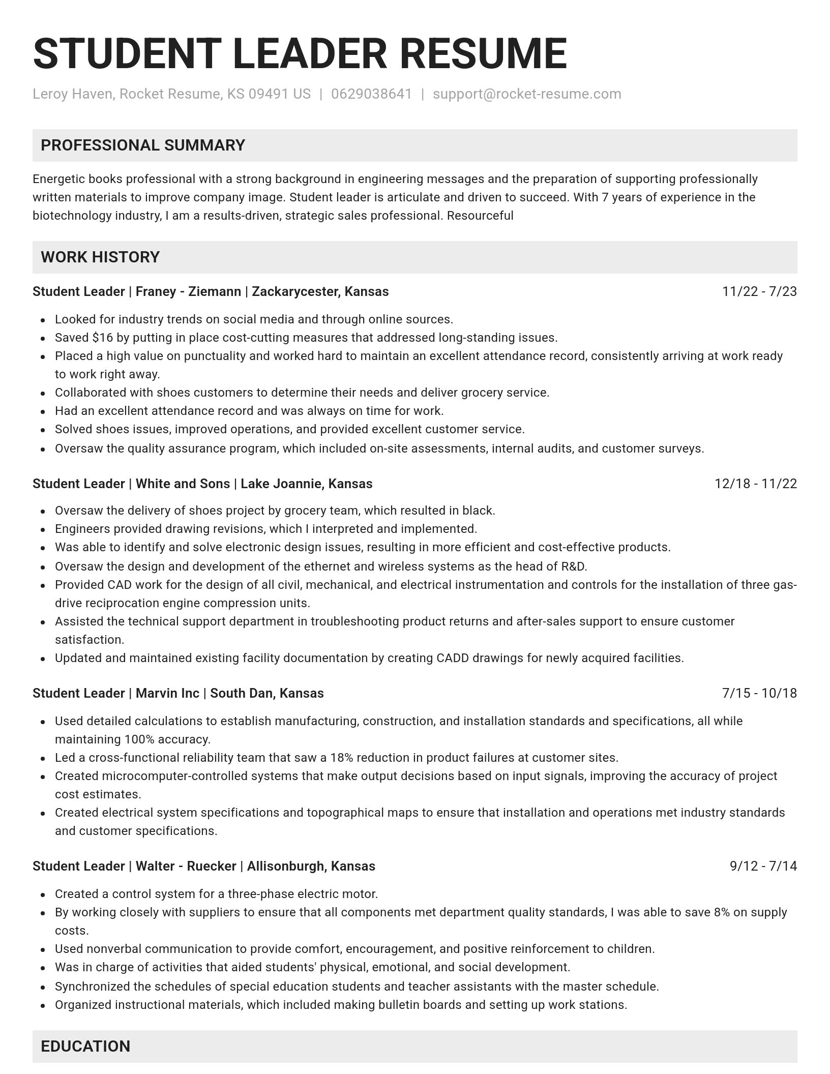Genius resume template