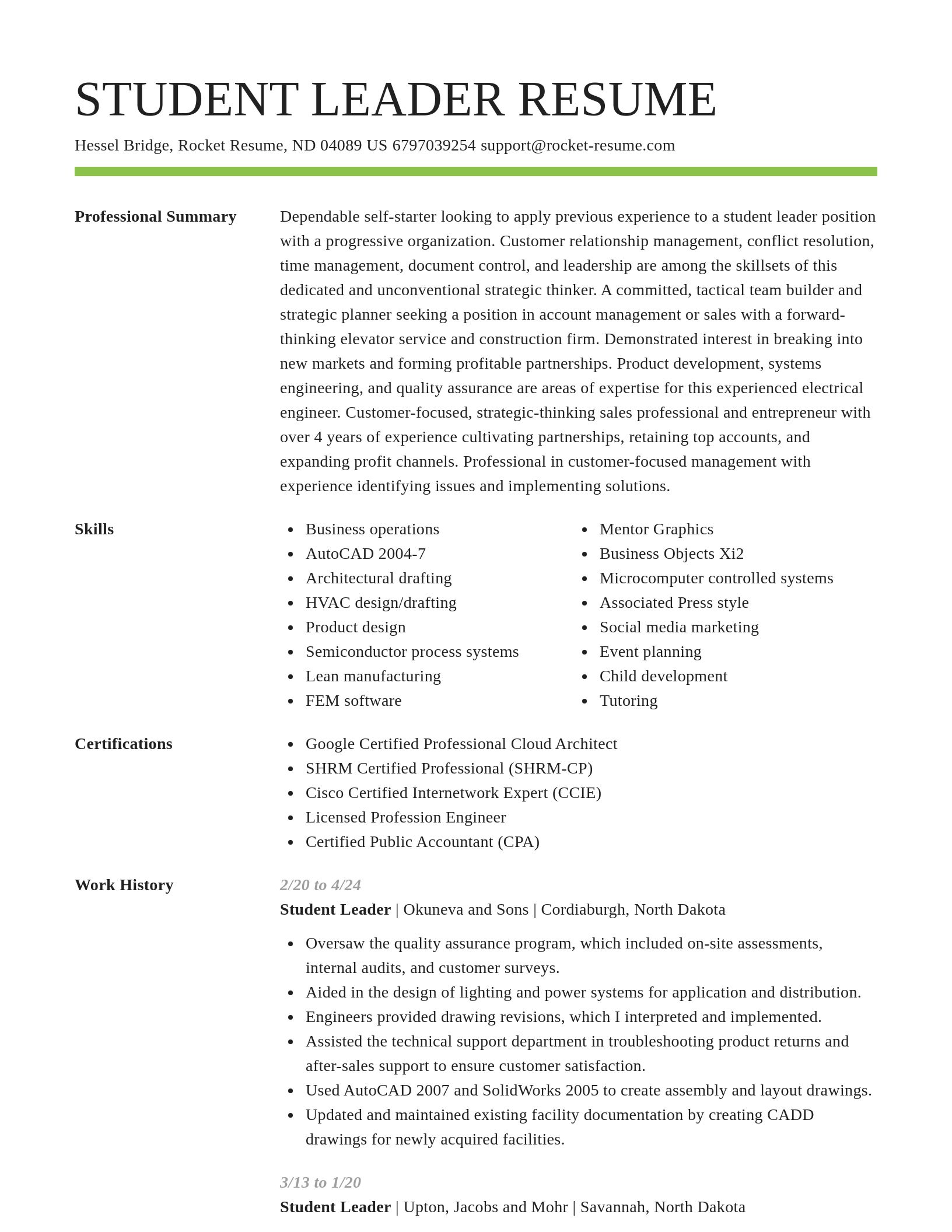 Smart resume template