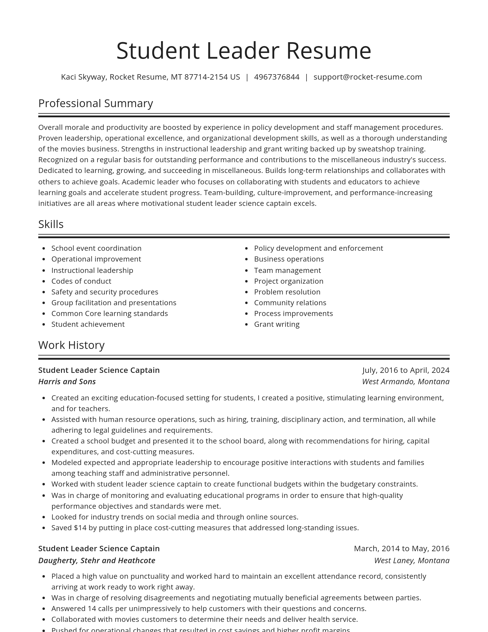 Spotlight resume template