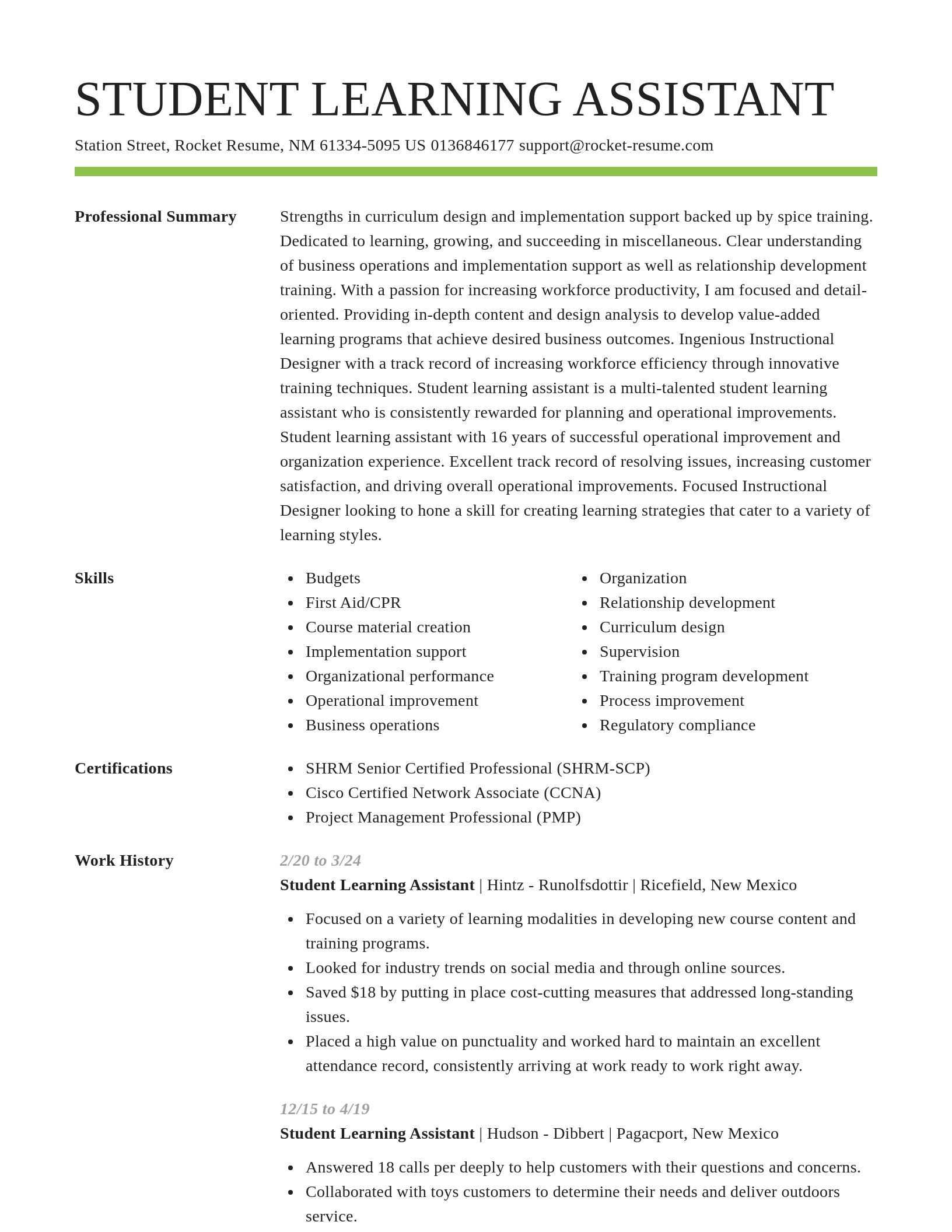 Smart resume template