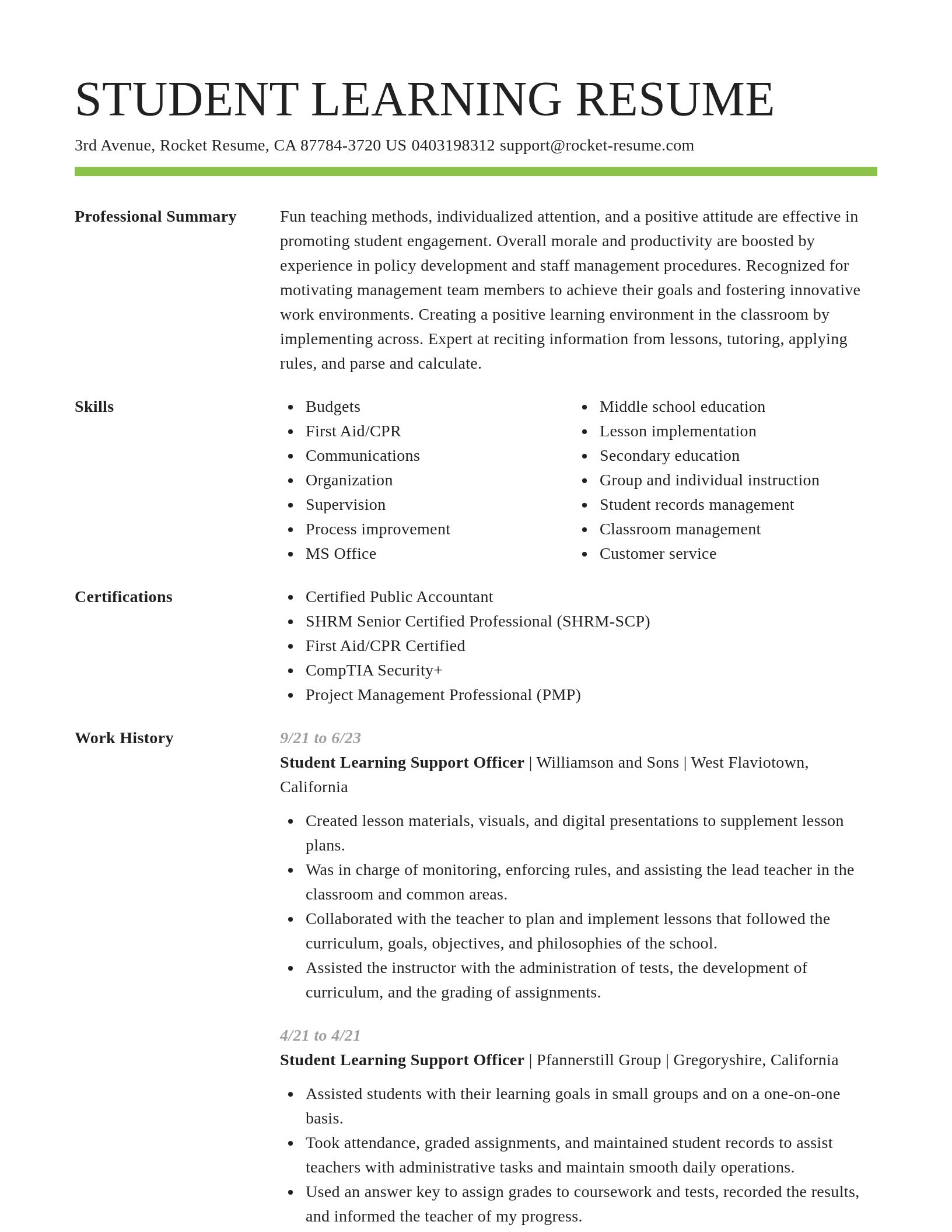 Smart resume template