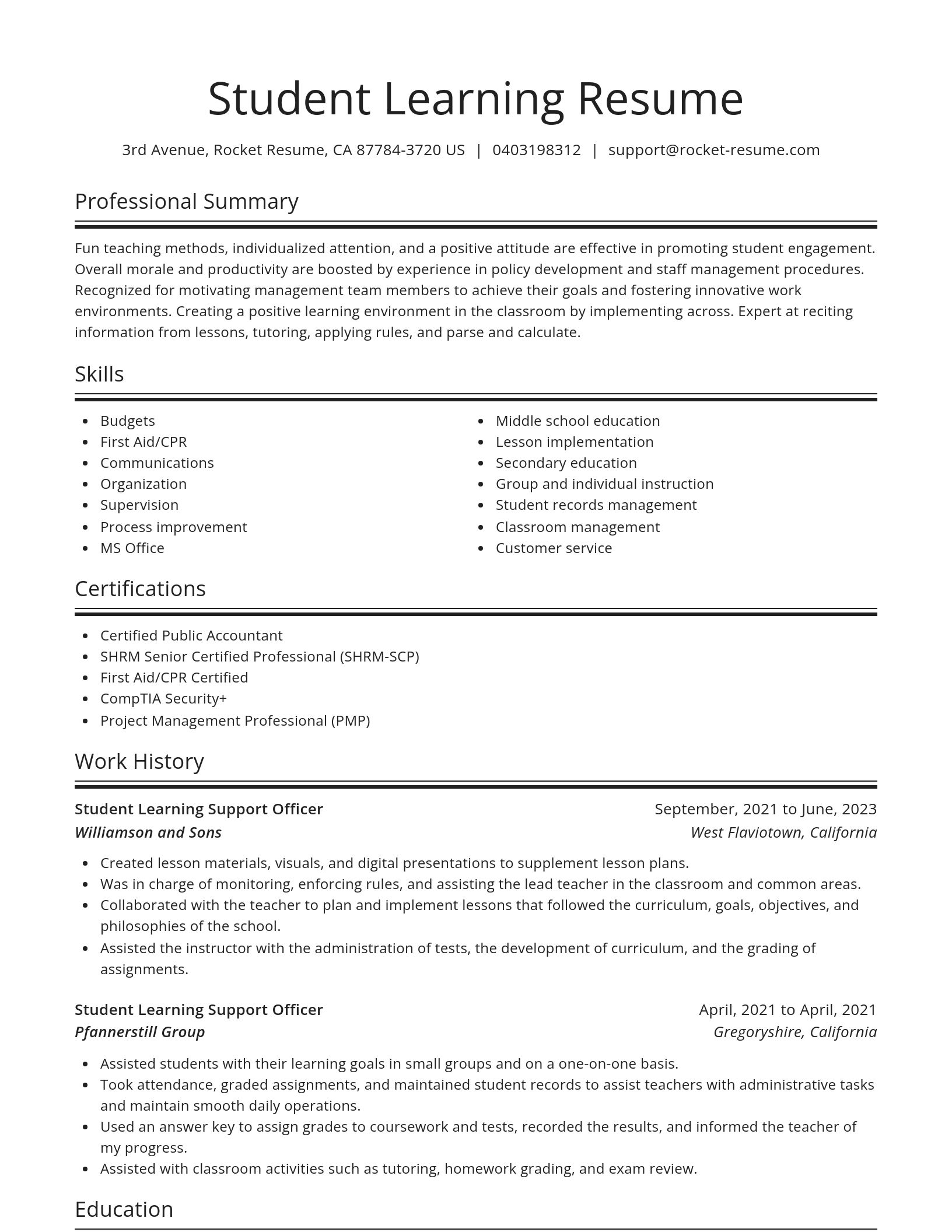 Spotlight resume template