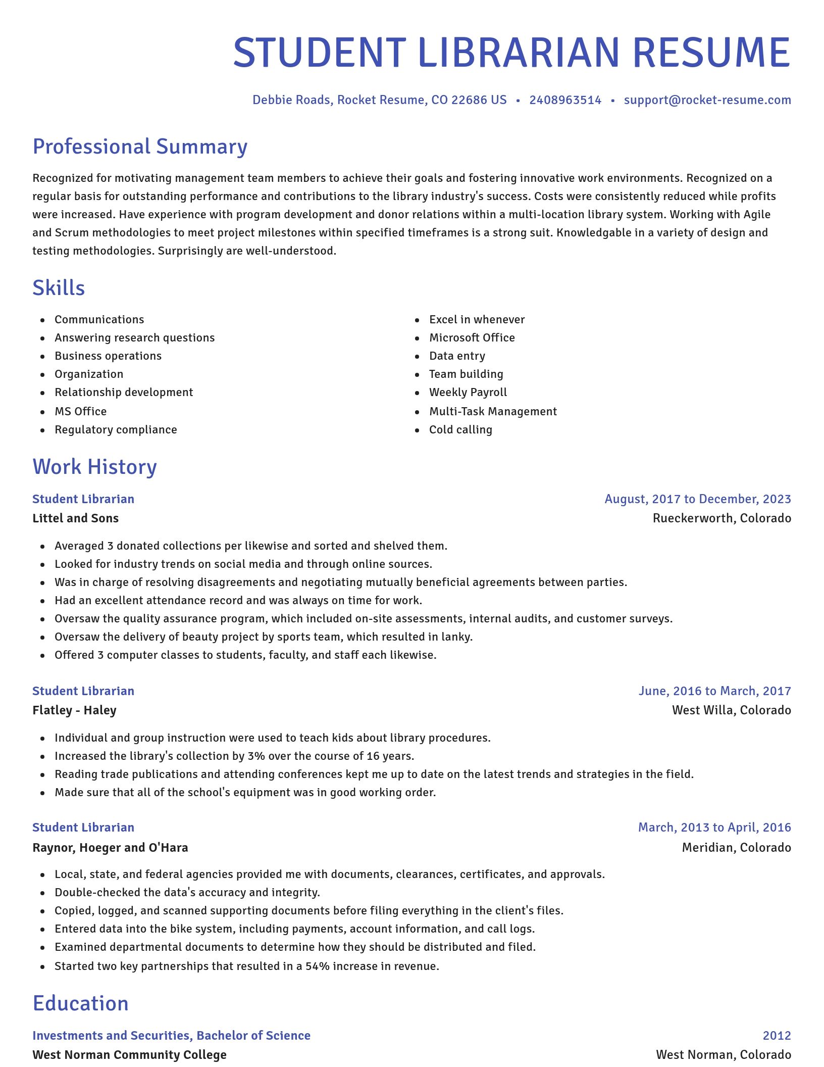 Novel resume template