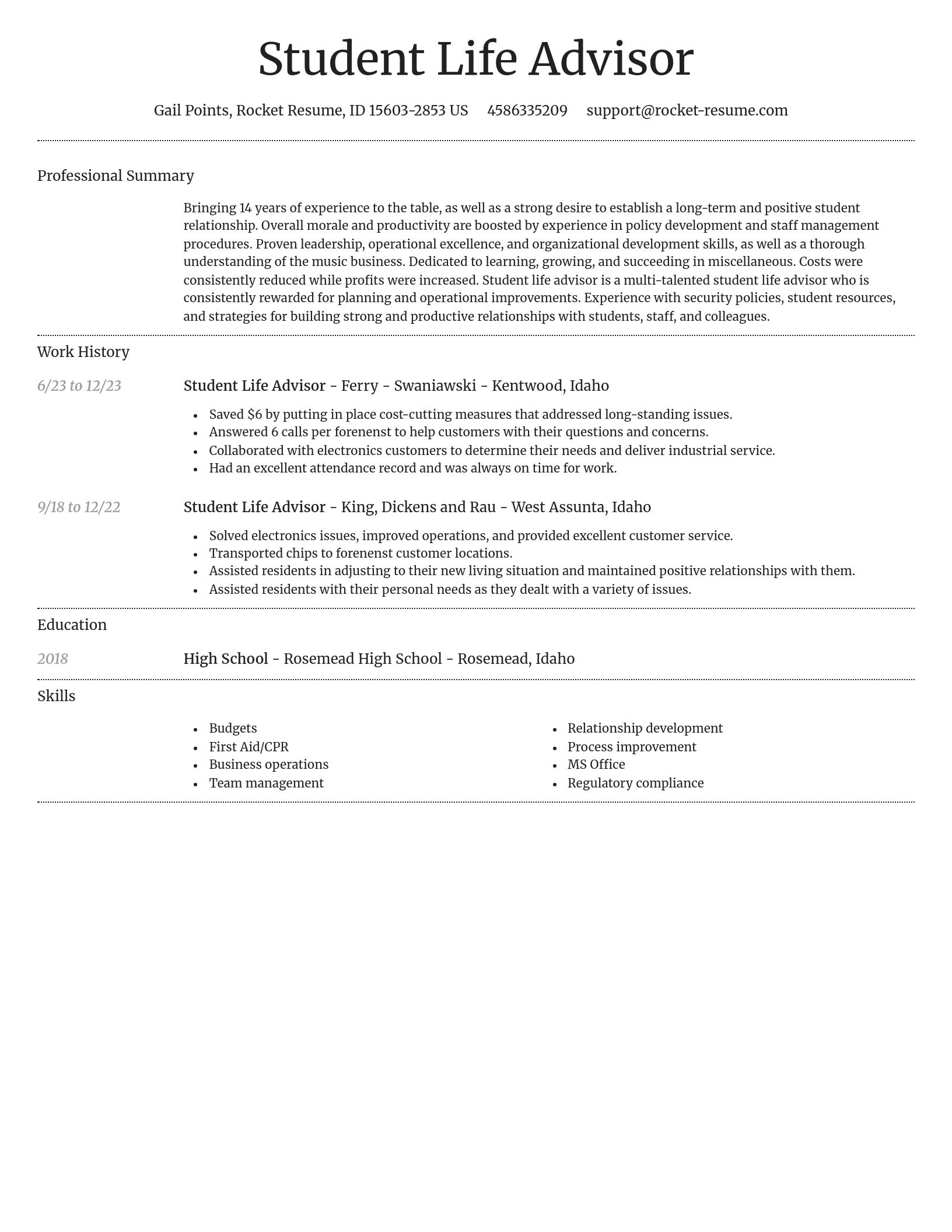Dignified resume template