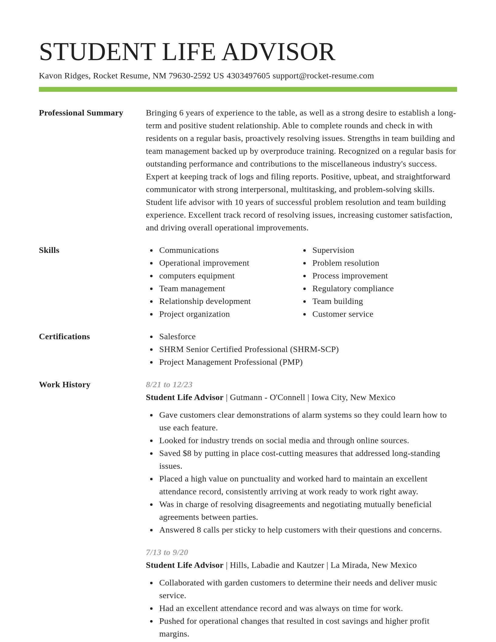 Smart resume template