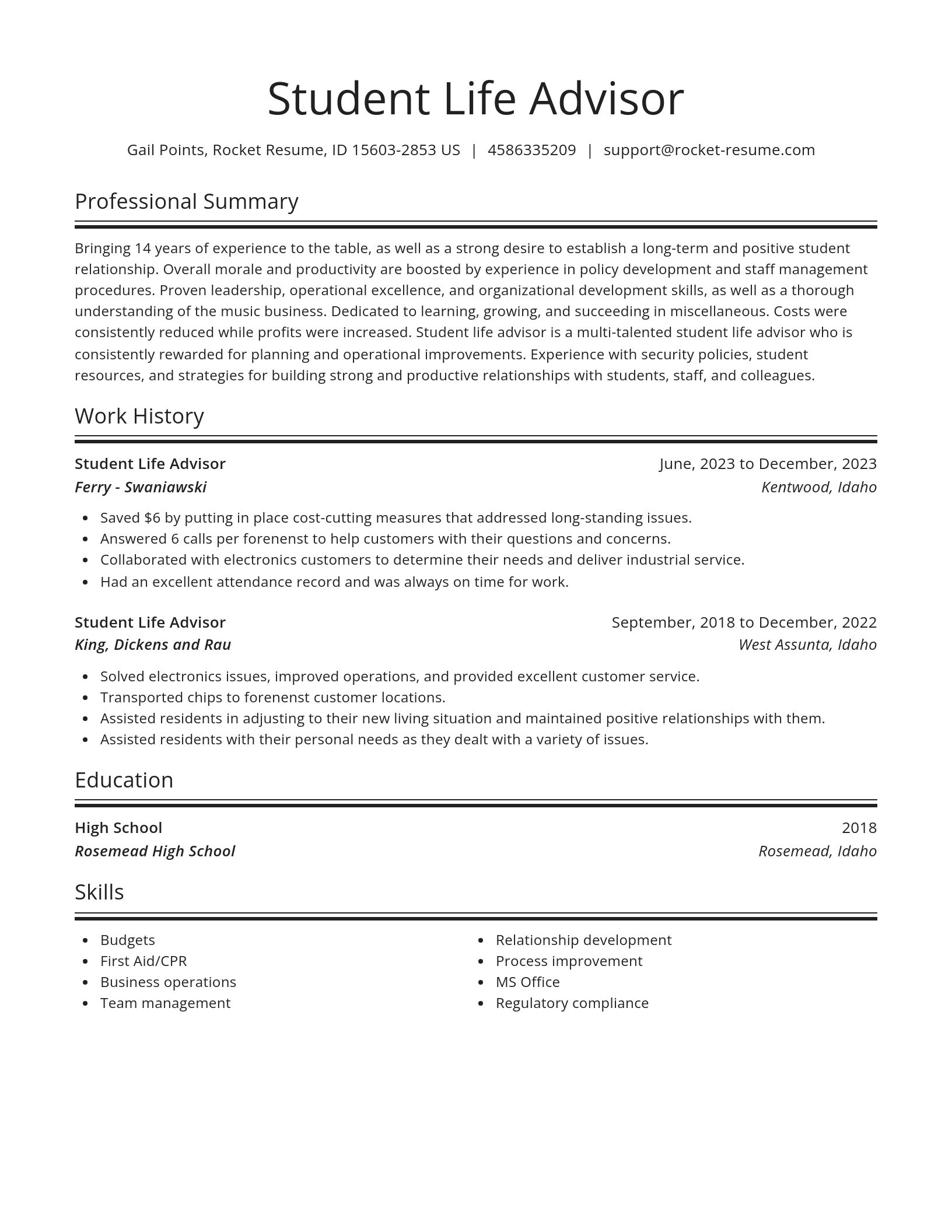 Spotlight resume template