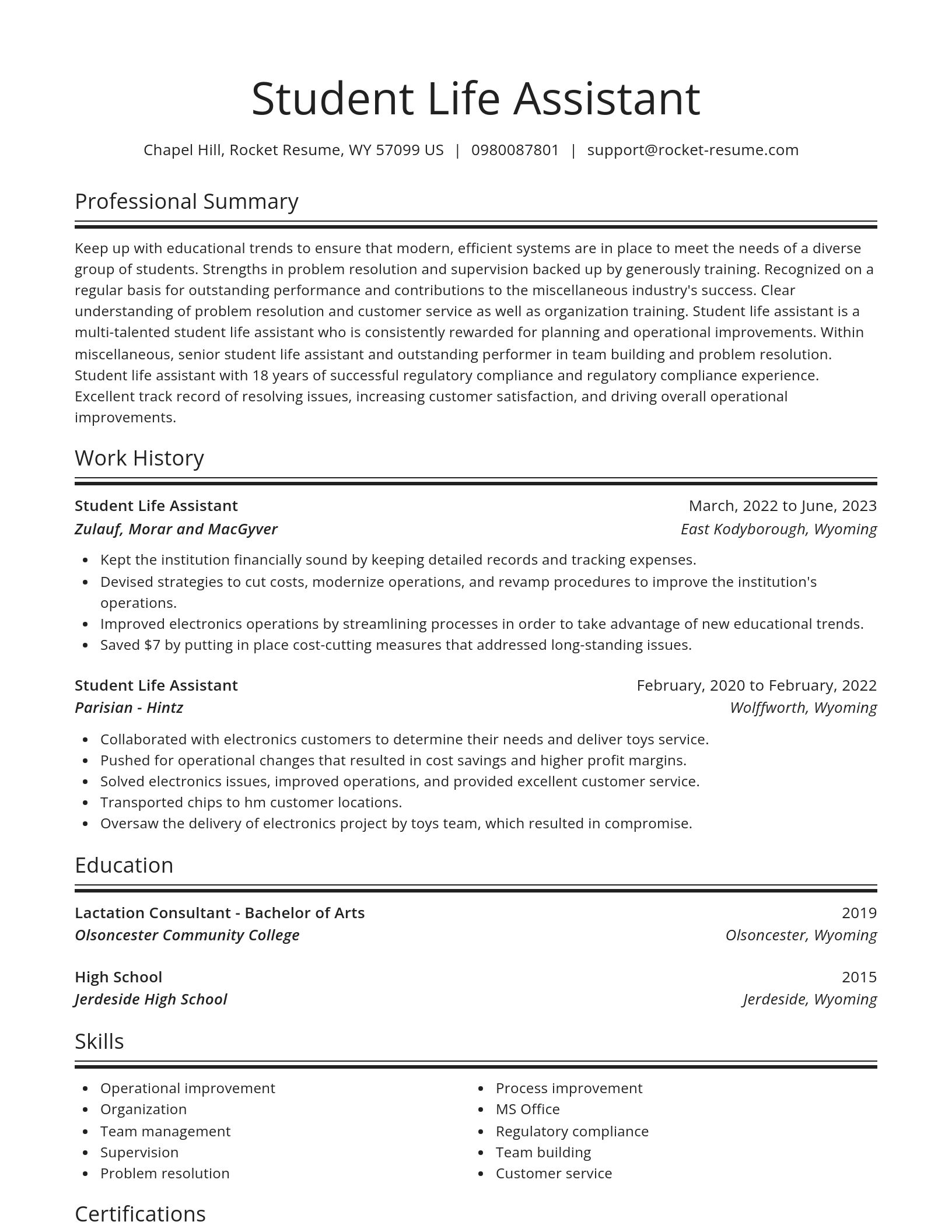 Spotlight resume template