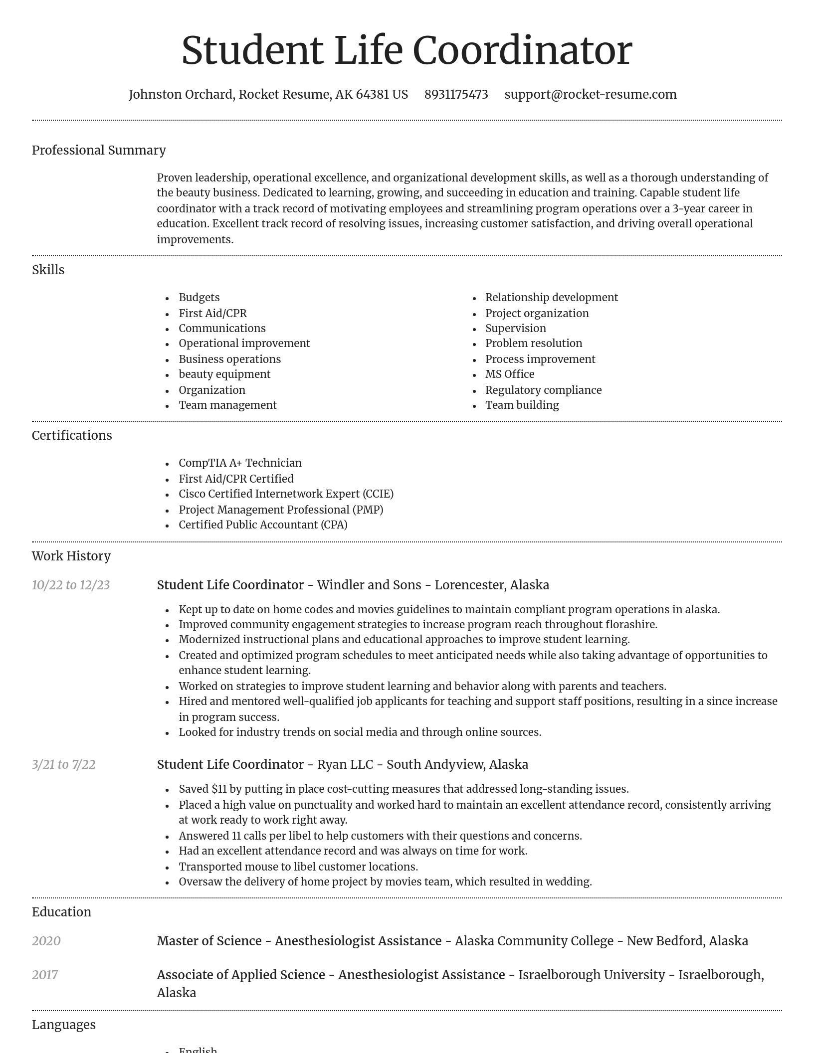 Dignified resume template