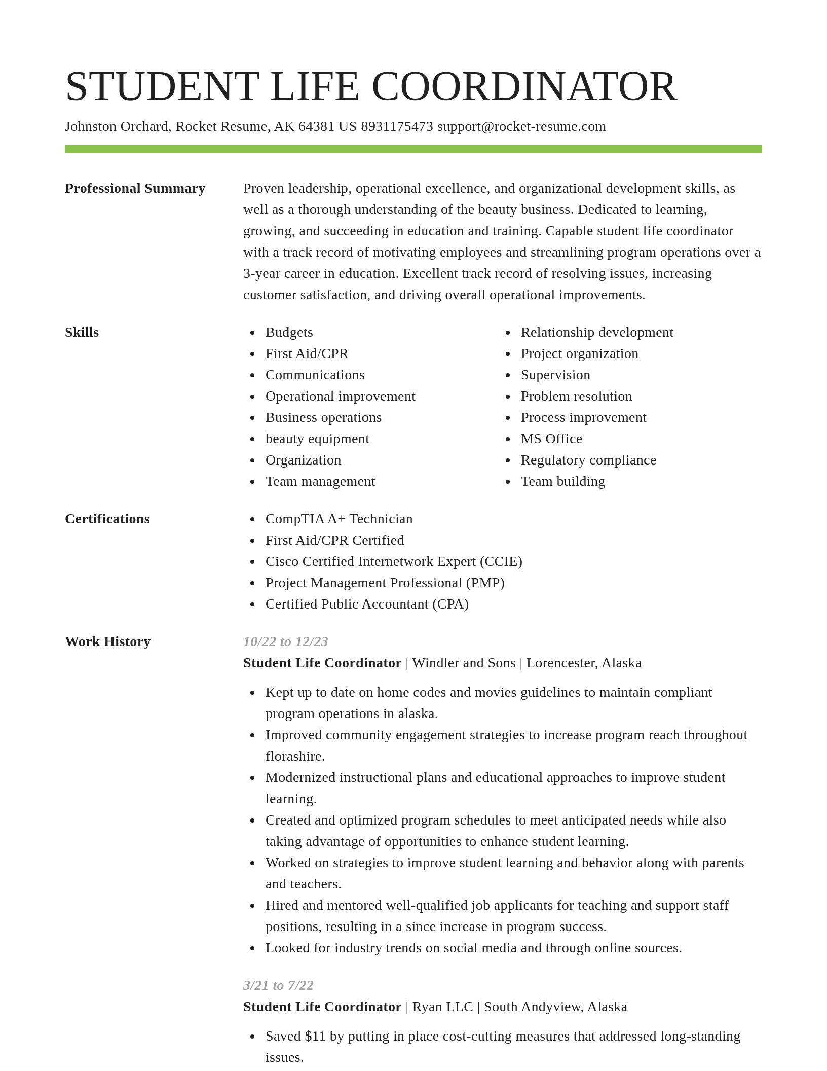 Smart resume template