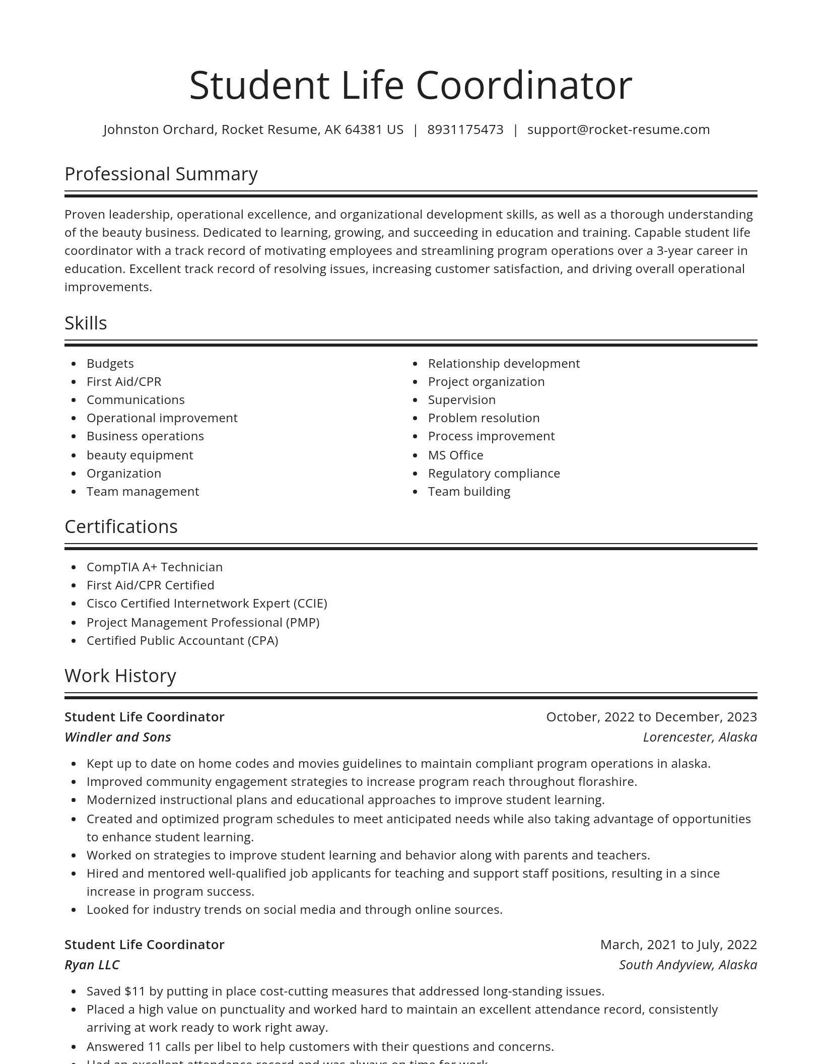 Spotlight resume template