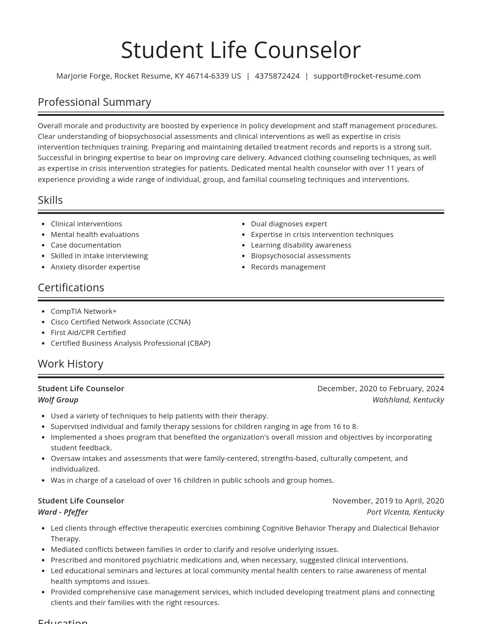 Spotlight resume template
